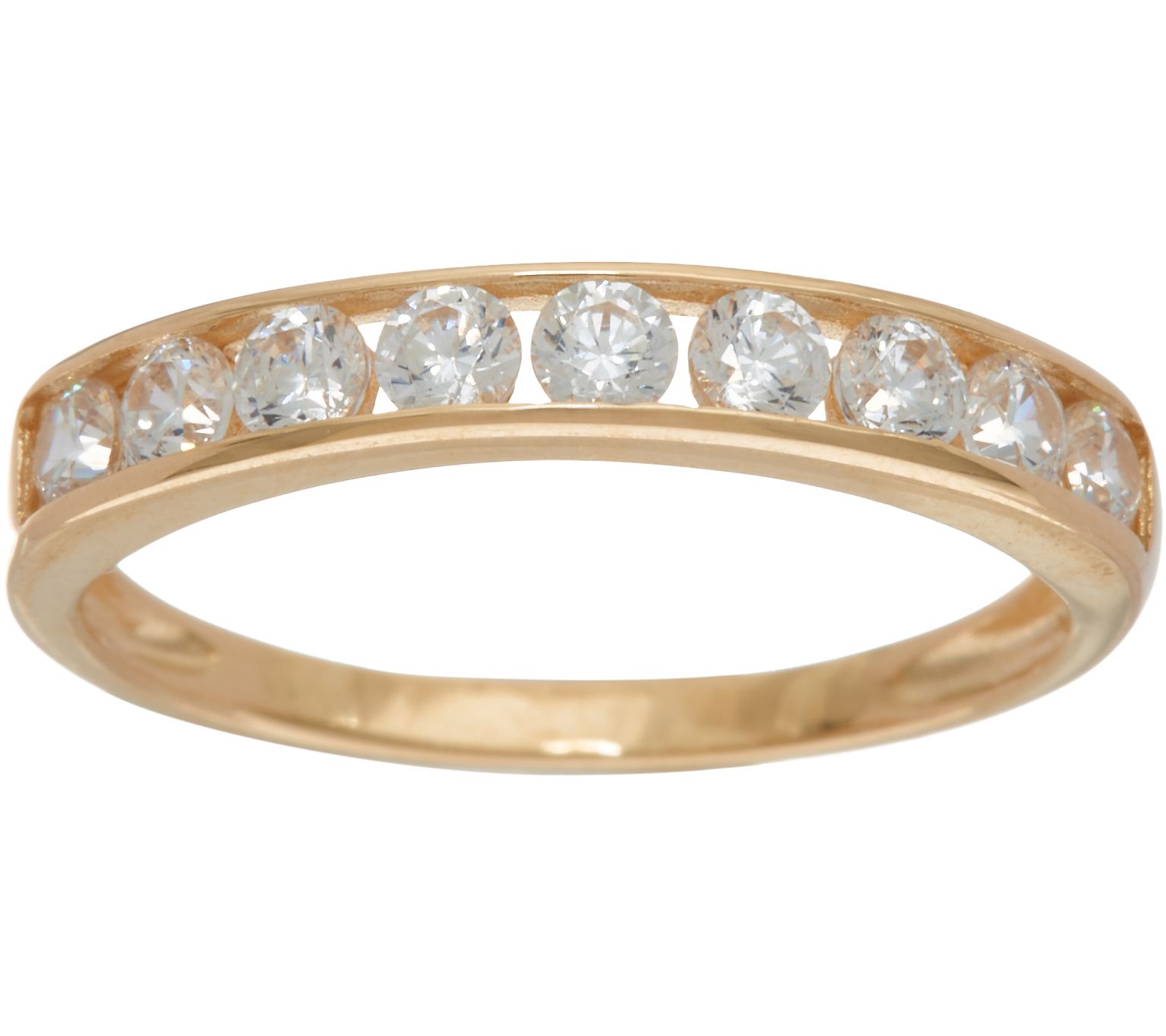 "As Is" Diamonique Channel Set Band Ring, 14K Gold