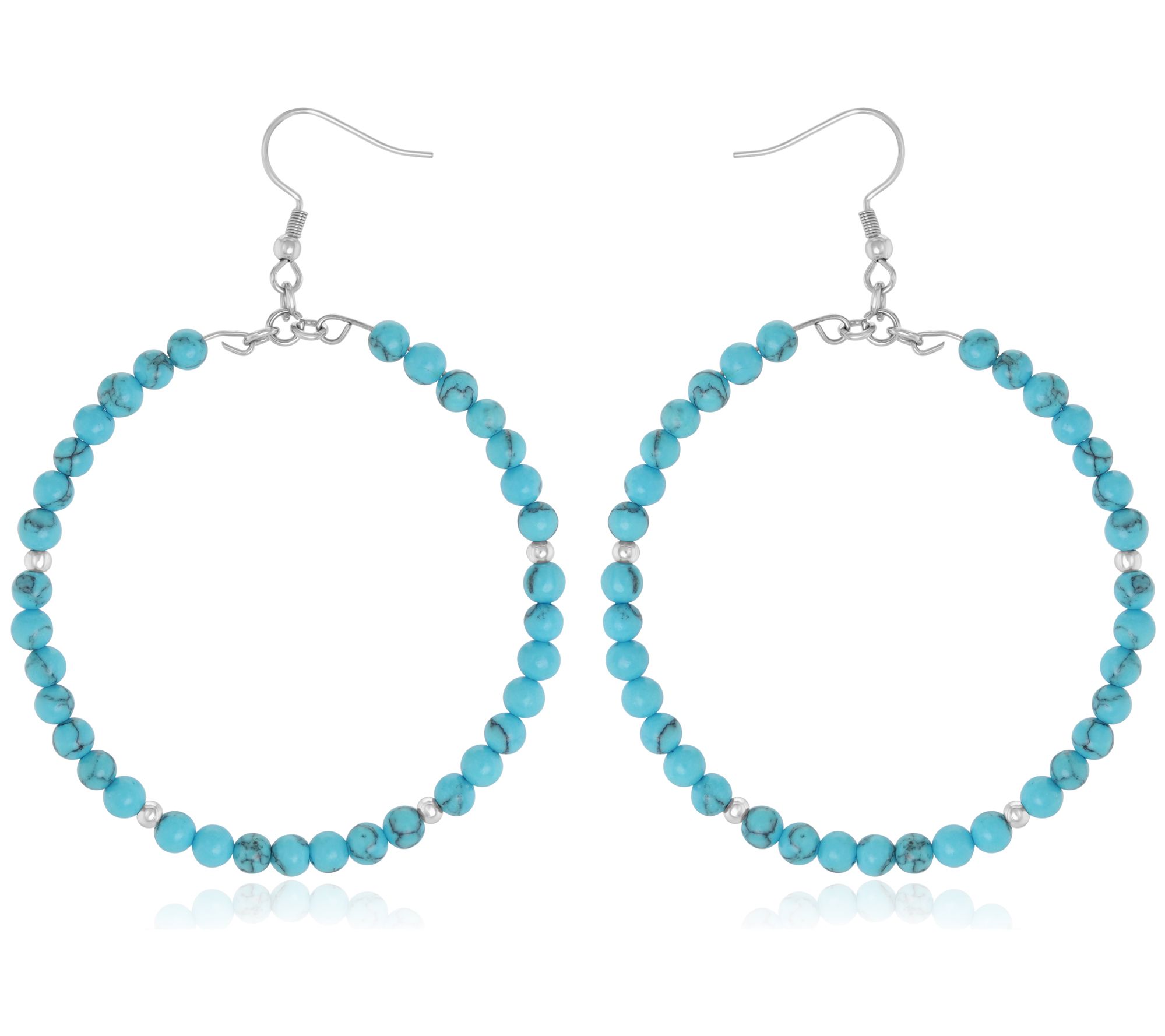 Steel by Design Howlite Beaded Hoops