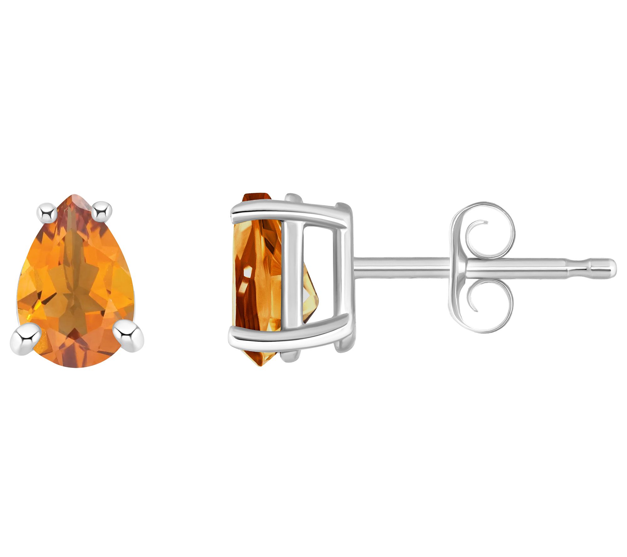 14K Gold Pear-Cut 0.70 cttw Citrine Stud Earrings
