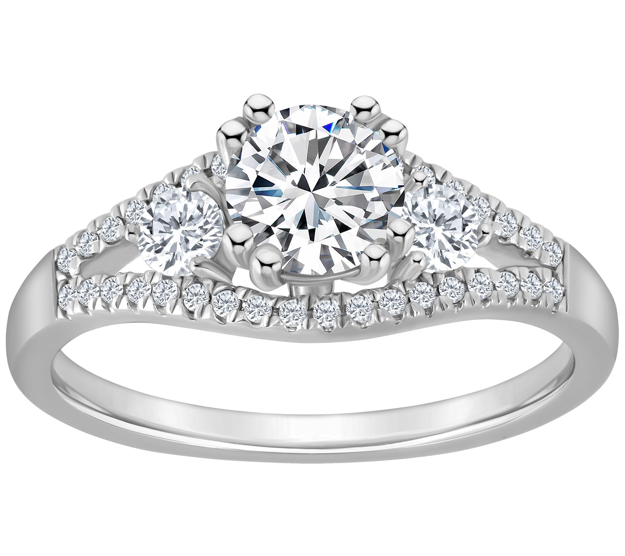 Affinity 1.00 cttw Diamond 3-Stone Engagement R ing, 14K Gold