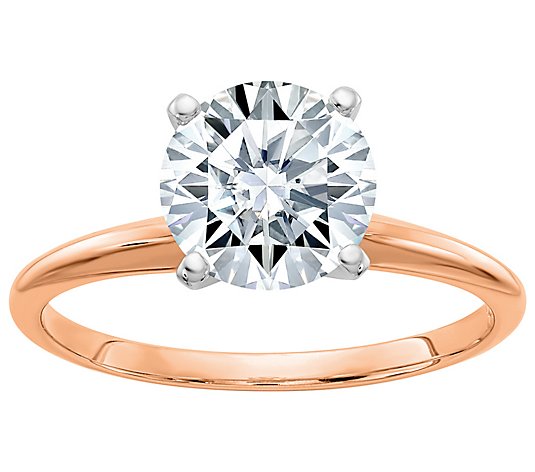 Moissanite Two-Tone 1.90 cttw Round Solitaire Ring, 14K Gold