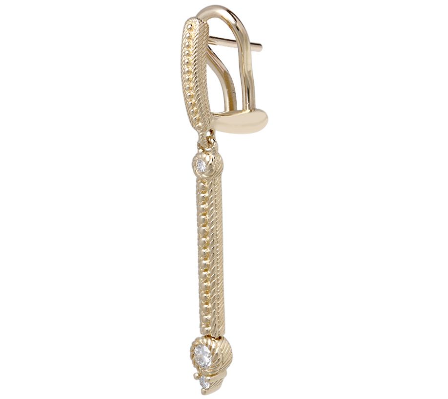 Judith Ripka 14K Bar Design Diamond Earrings - QVC.com