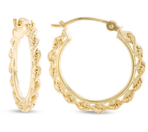 Amy Stran x Alkeme Rope Chain Hoop Earrings,10k Gold