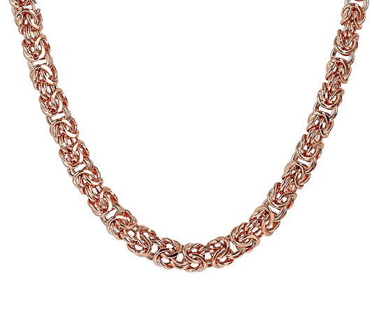 Bronzo Italia 16" Diamond Cut Byzantine Necklace