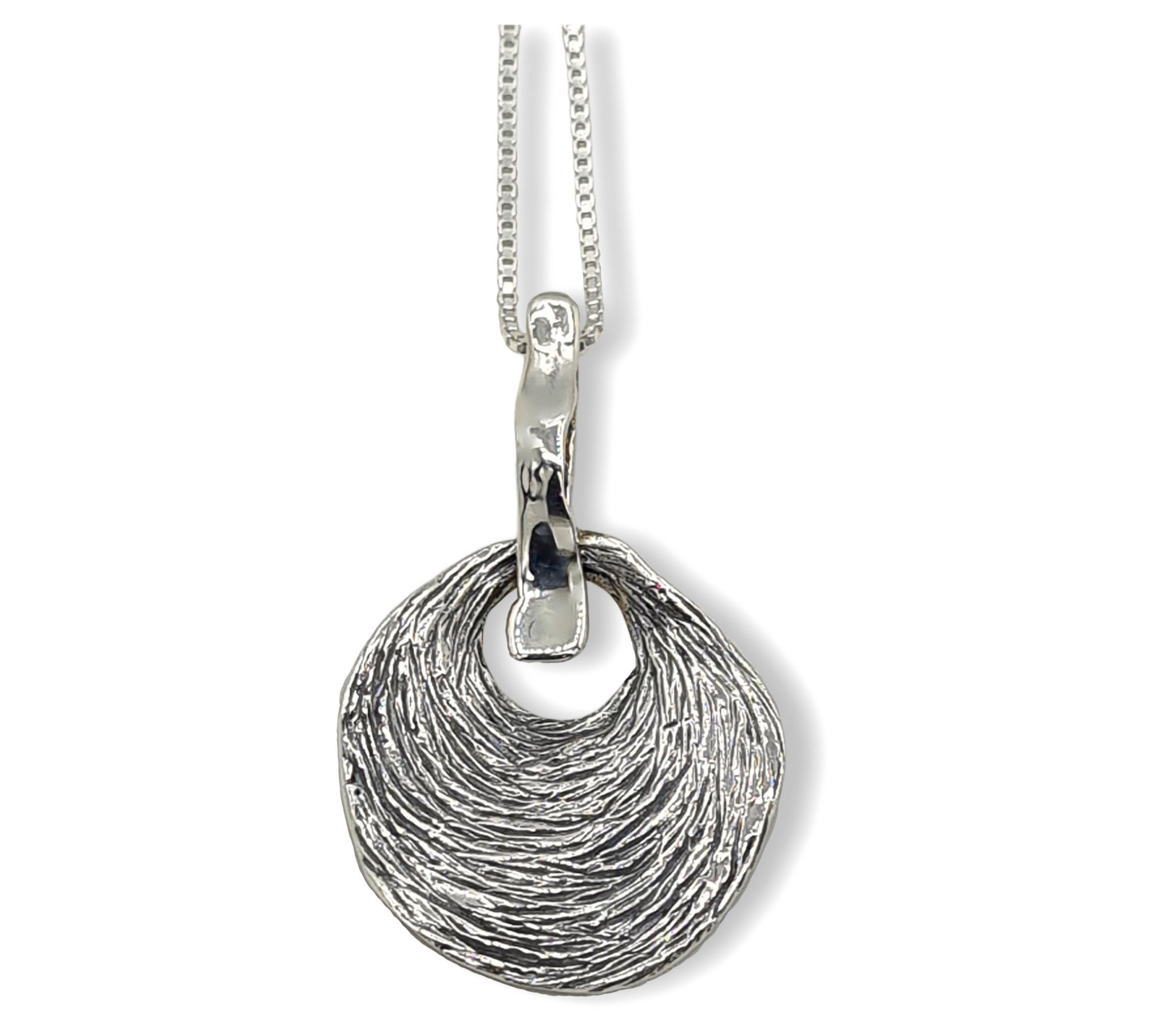 Hagit Sterling Silver Door Knock Pendant w/Chai