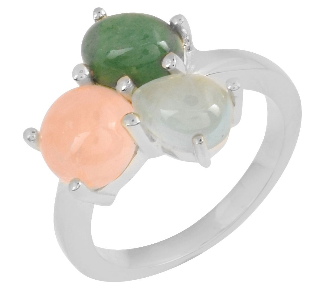 Affinity Gems Sterling Silver 3 Stone Ring