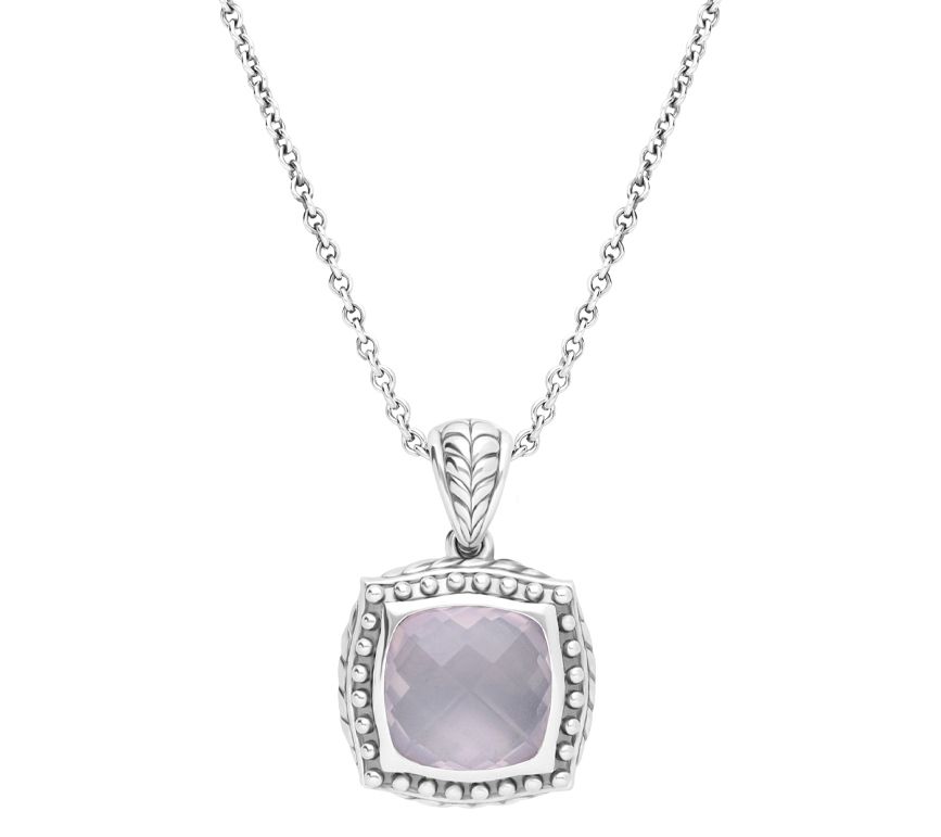 Tiffany Kay Studio Sterling Rose Quartz Pendant w/ Chain