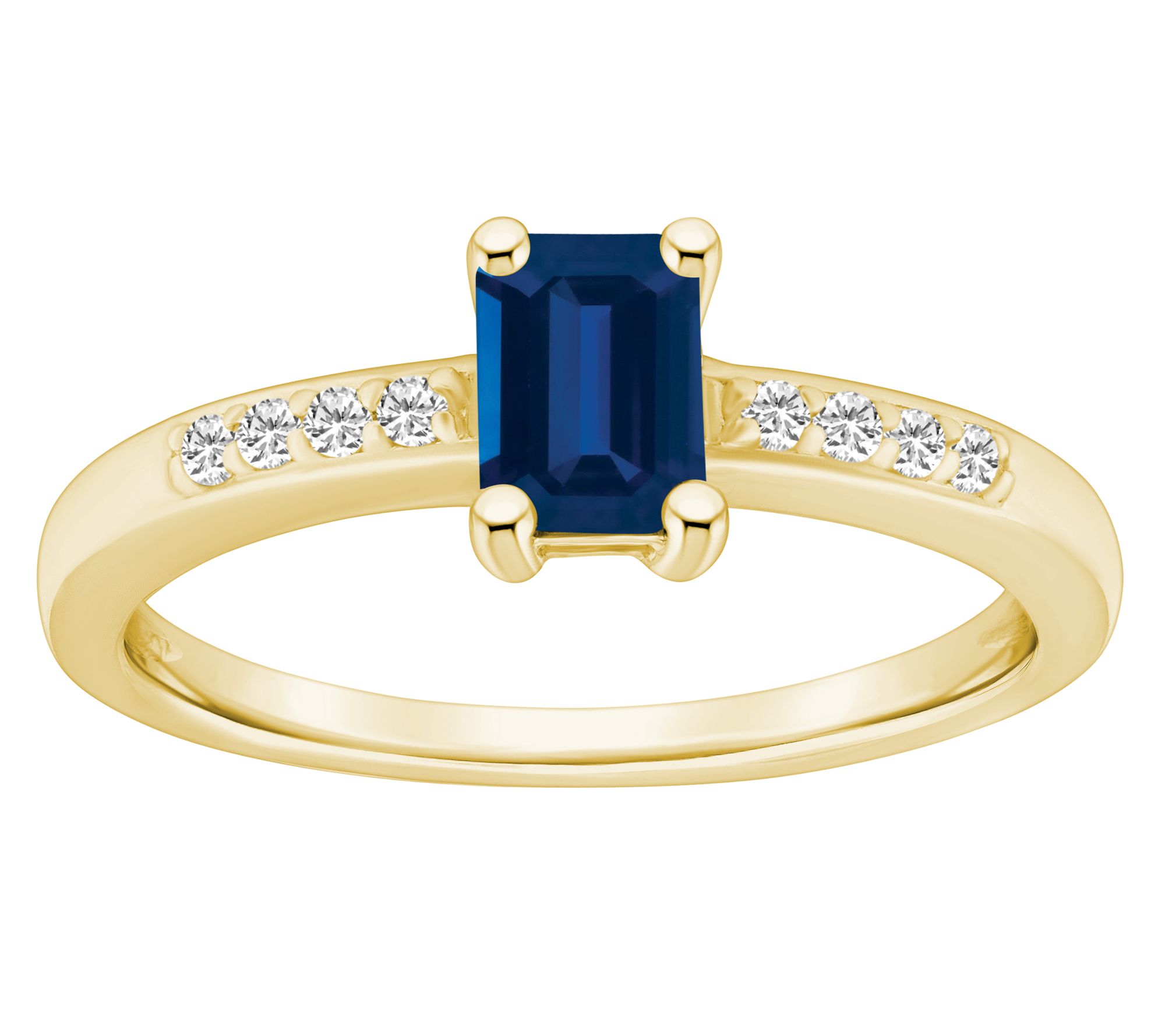 Affinity Gems Emerald Cut Gemstone & Diamond Ring, 14K Gold