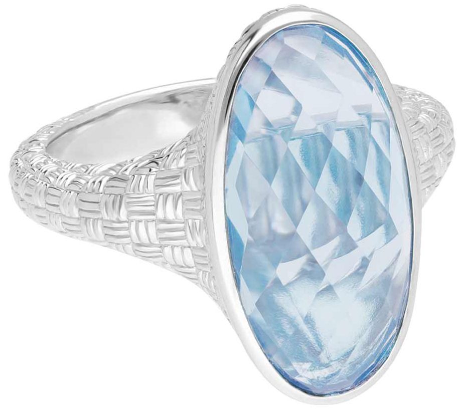 Ariva Sterling Silver 7.25 cttw Sky Blue Topaz Ring