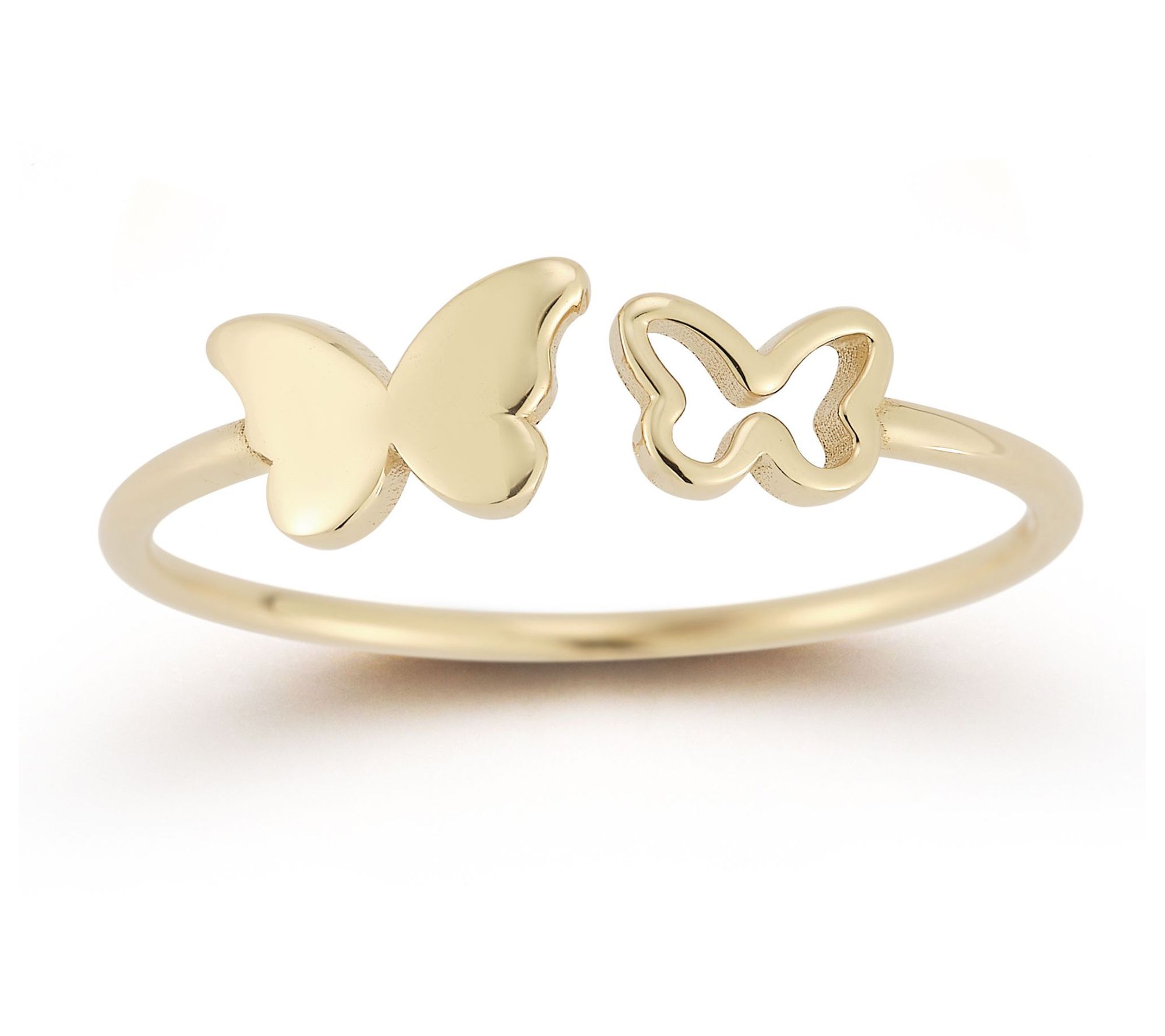 Luminosa Gold Double Butterfly Cuff Ring, 14K