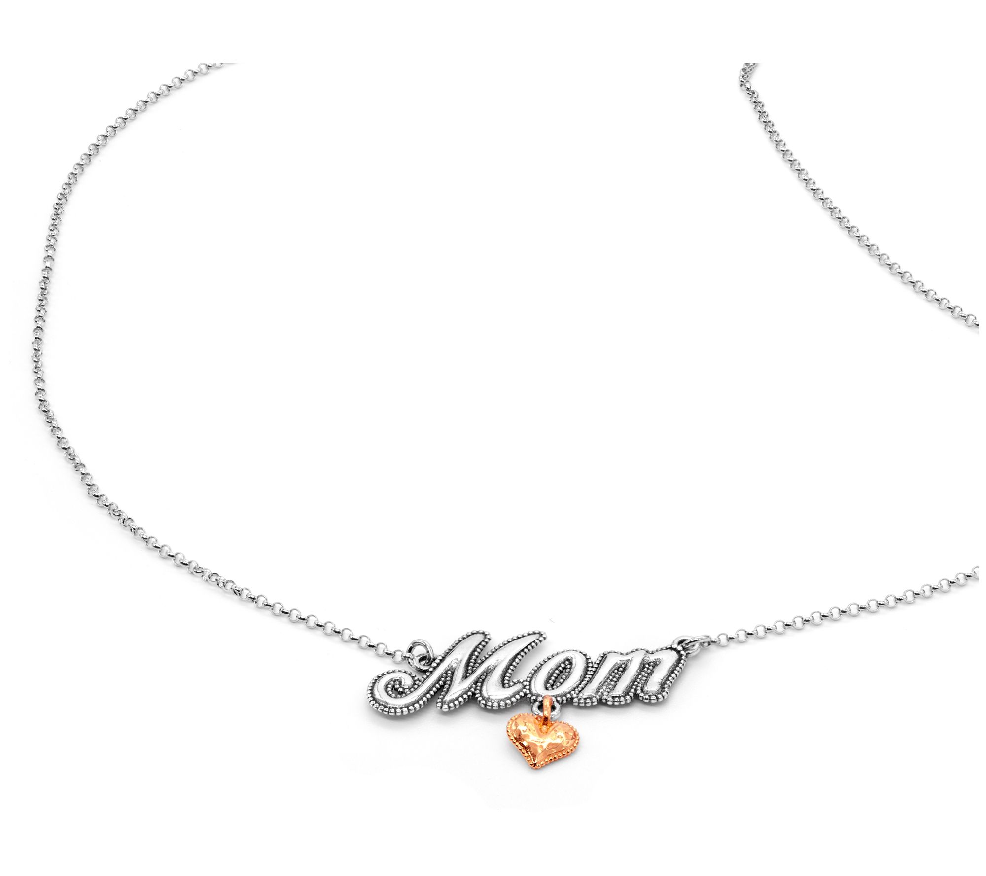 Or Paz Sterling Silver Heart Charm Mom Necklace