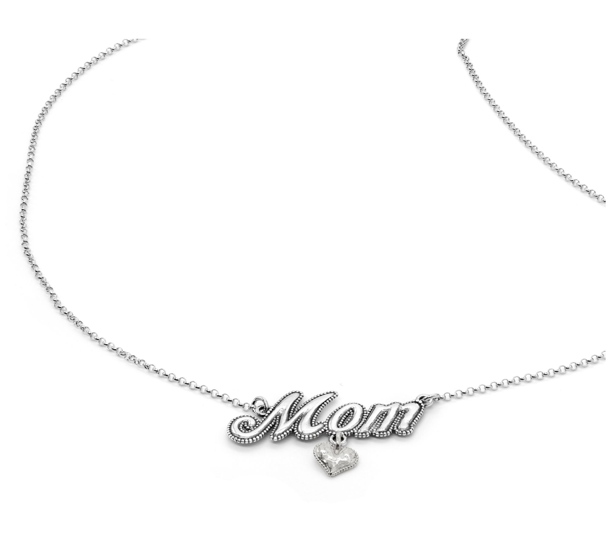 Or Paz Sterling Silver Heart Charm Mom Necklace
