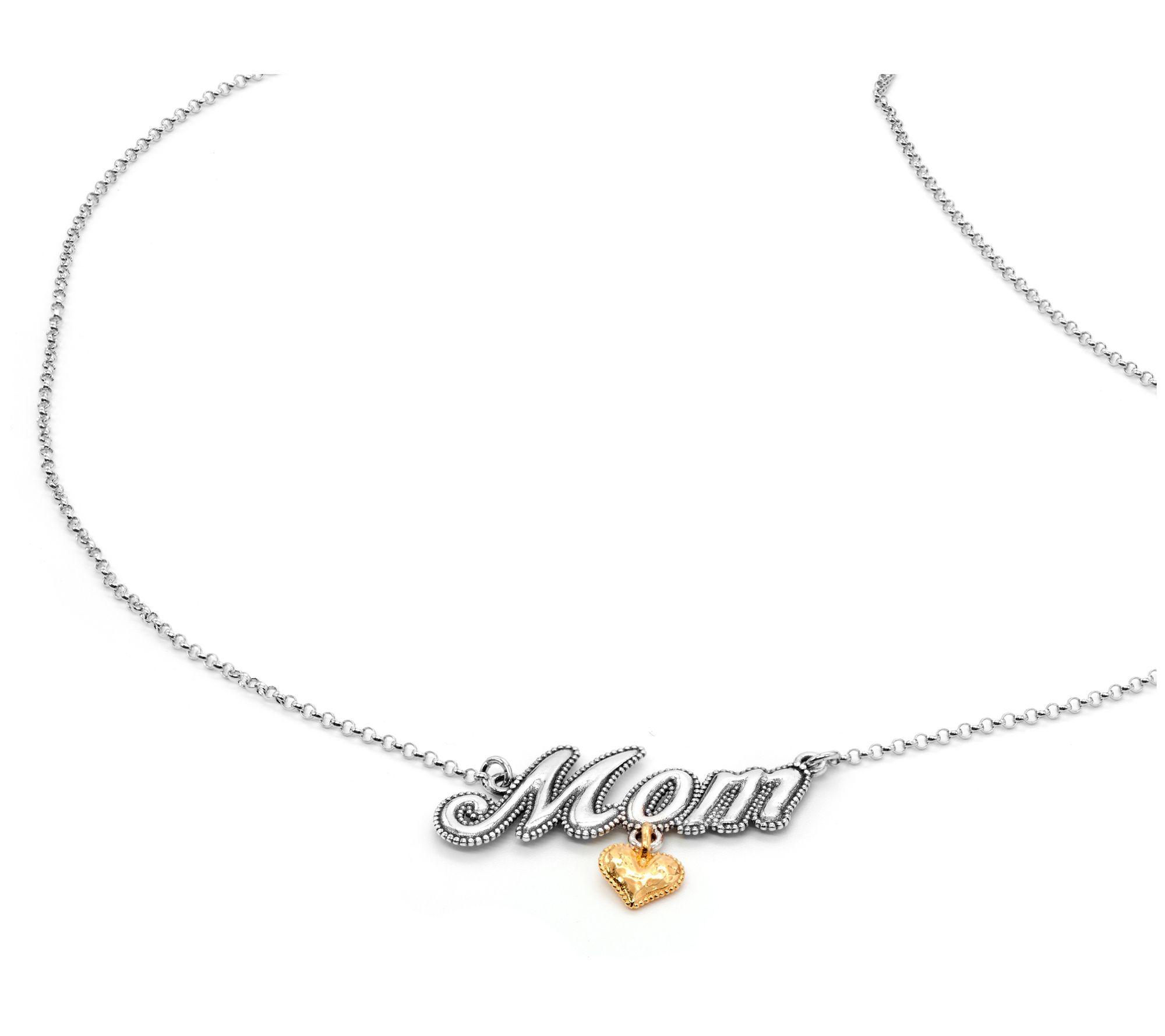 Or Paz Sterling Silver Heart Charm Mom Necklace
