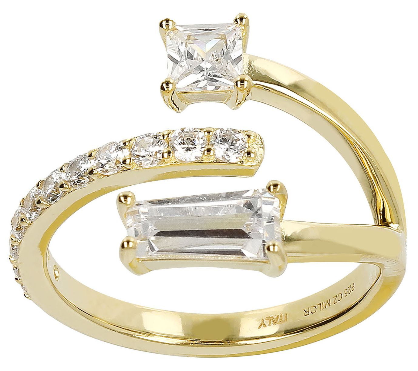 Diamonique 1.15 cttw Split Band Ring, Sterling Silver