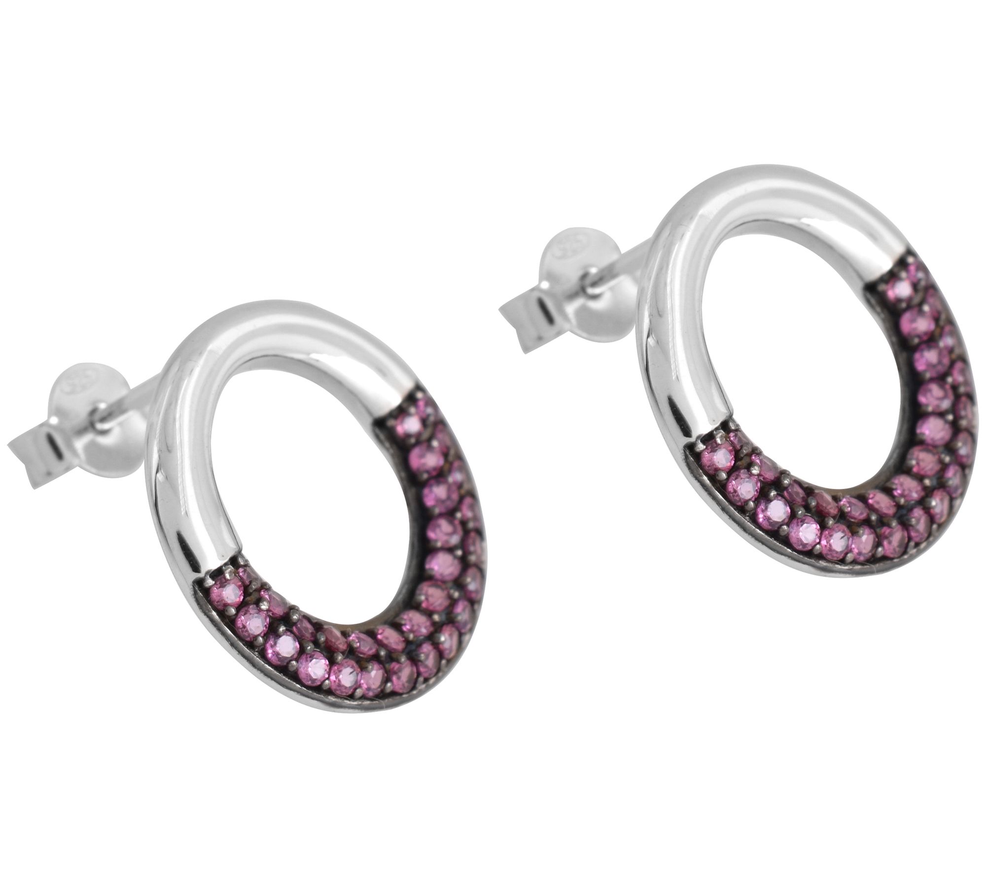 Affinity Gems 1.05 cttw Rhodolite Stud Earrings, Sterling