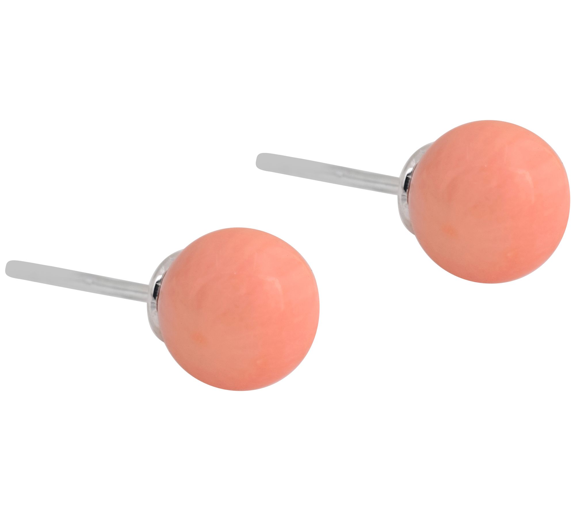Affinity Gems Pink Coral Stud Earrings, SterlinSilver