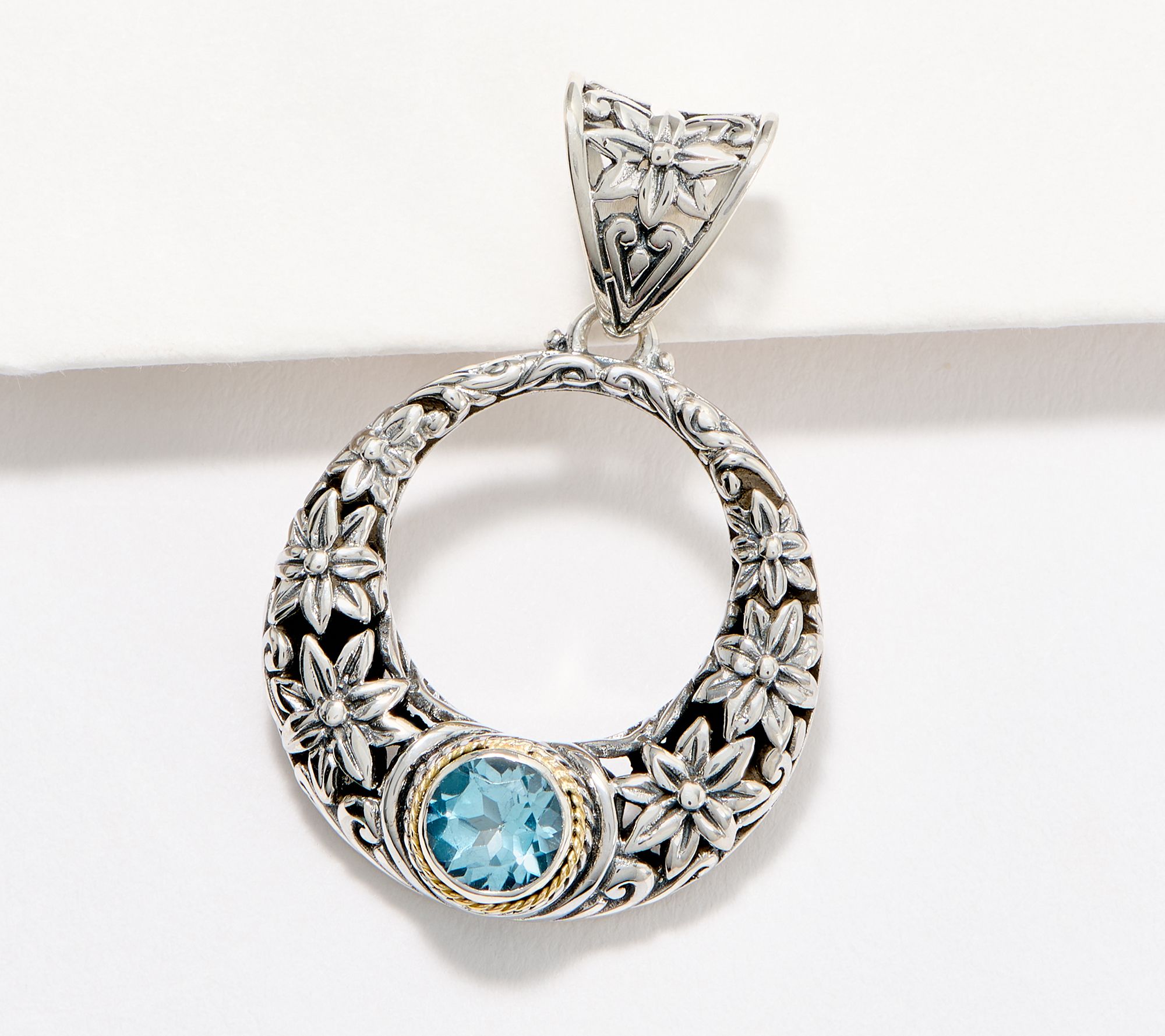 Artisan Crafted by Robert Manse Sterling Silver & 18K Gemstone Pendant