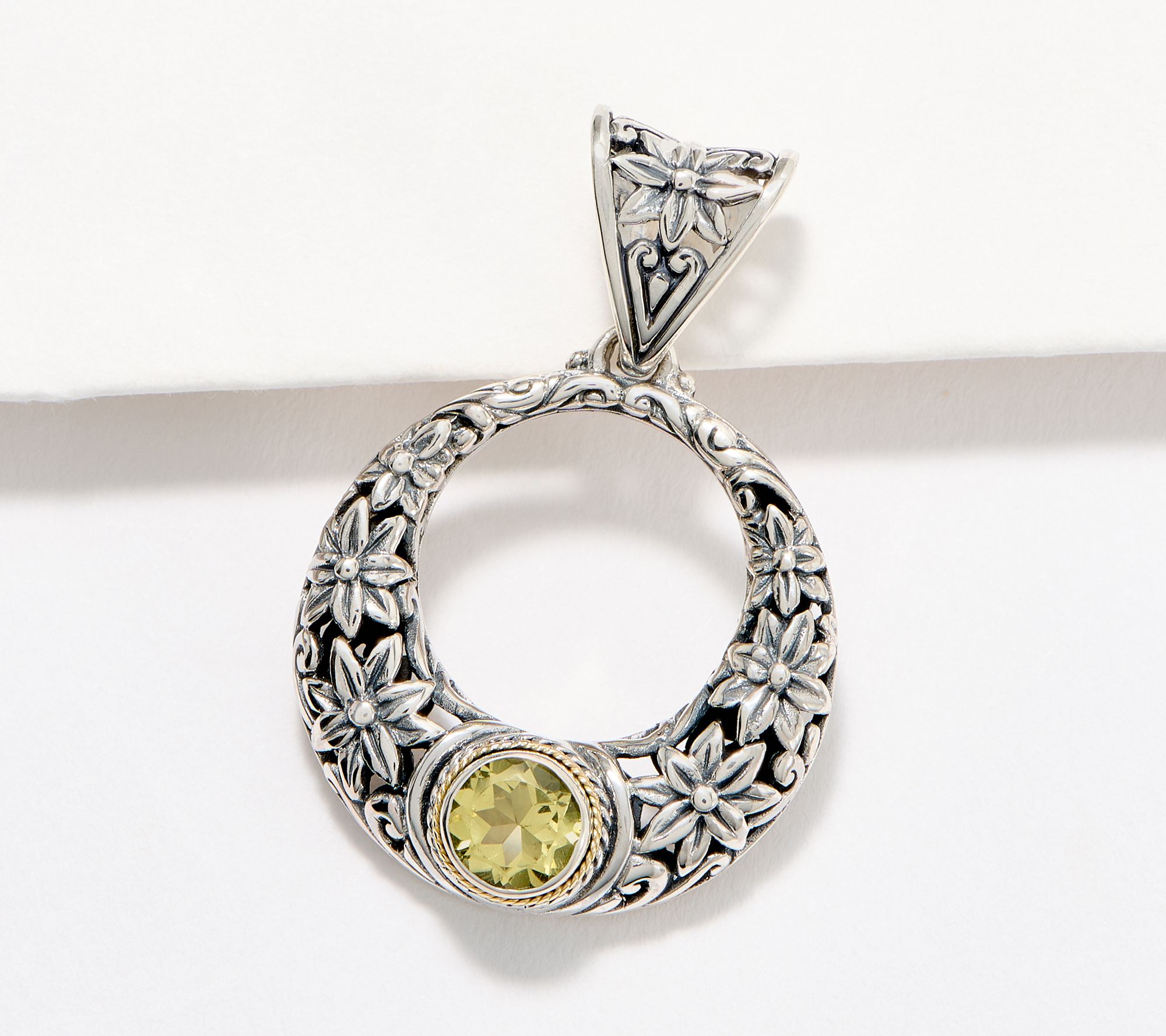 Artisan Crafted by Robert Manse Sterling Silver & 18K Gemstone Pendant