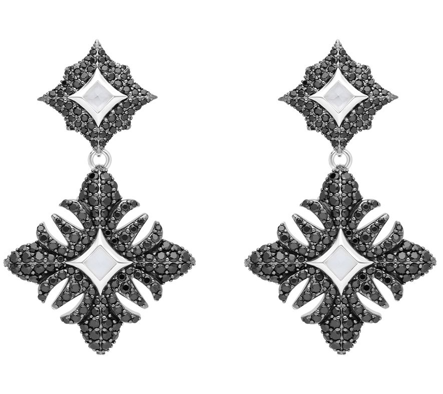 Margo Manhattan Sterling Silver Black Spinel Chantal Earrings