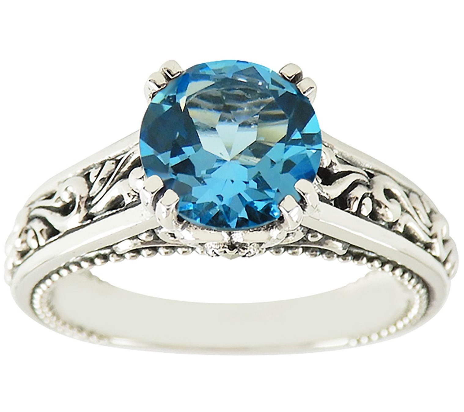 Suspicion Sterling Silver Gemstone & Marcasit eScroll Ring