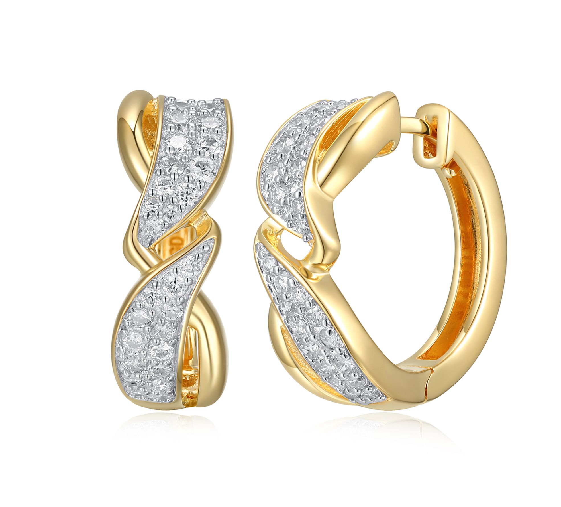LuxLab 0.70 cttw Lab Grown Diamond Hoop Earrings, 18K Plated