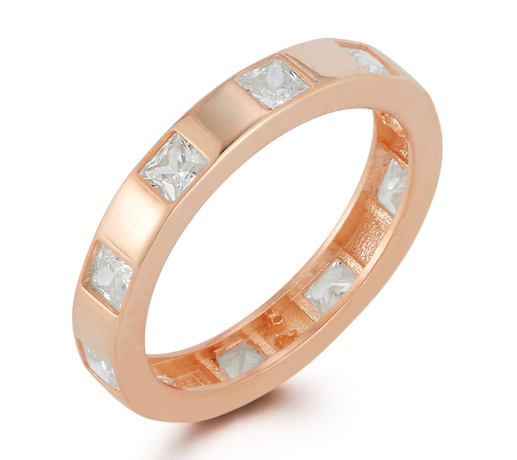 Sterlina Silver Princess-Cut Band Ring, Sterling