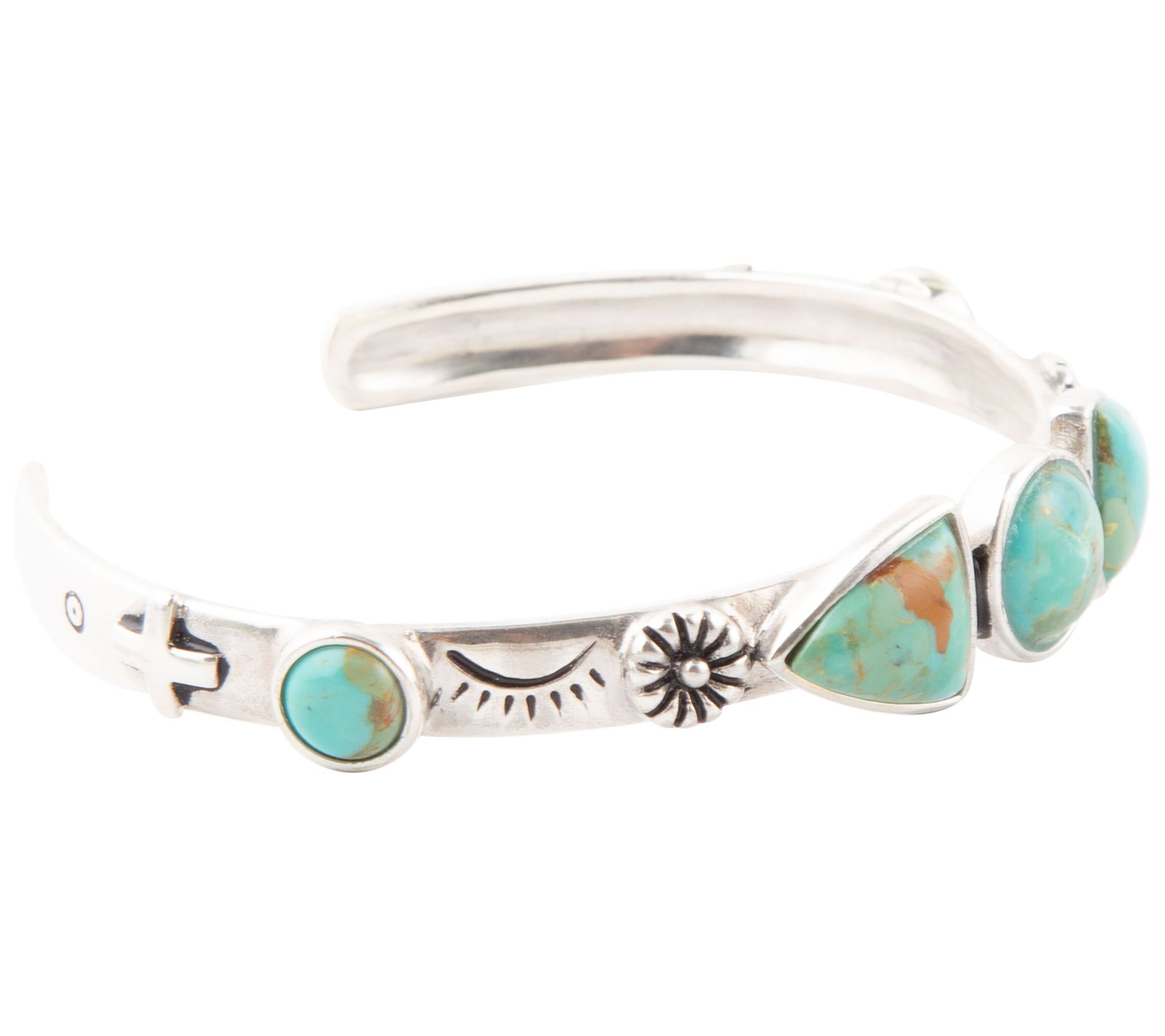 Barse Artisan Crafted Composite Turquoise Cuff,Sterling Silver