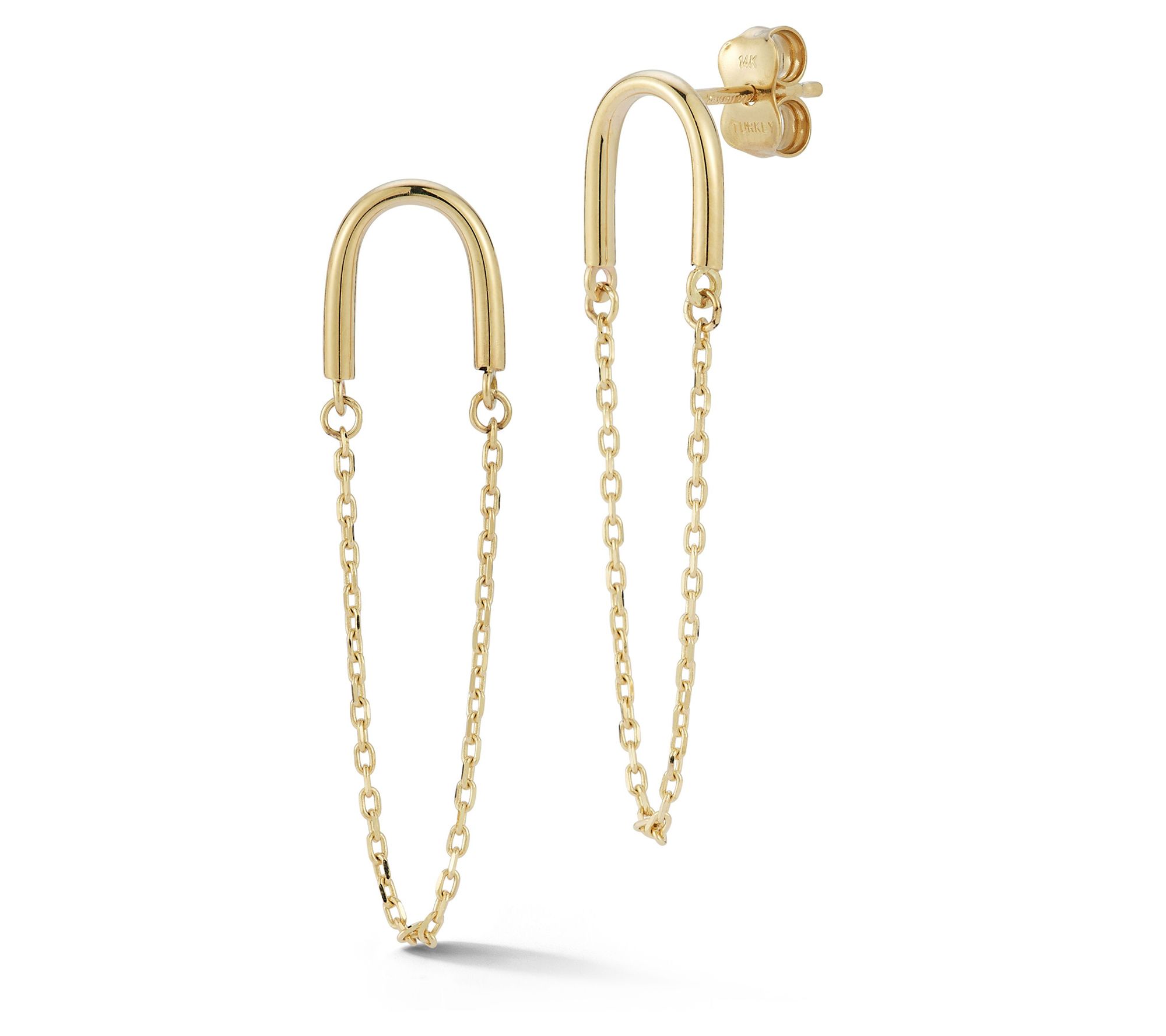 Luminosa Gold Wired Chain Earrings, 14K