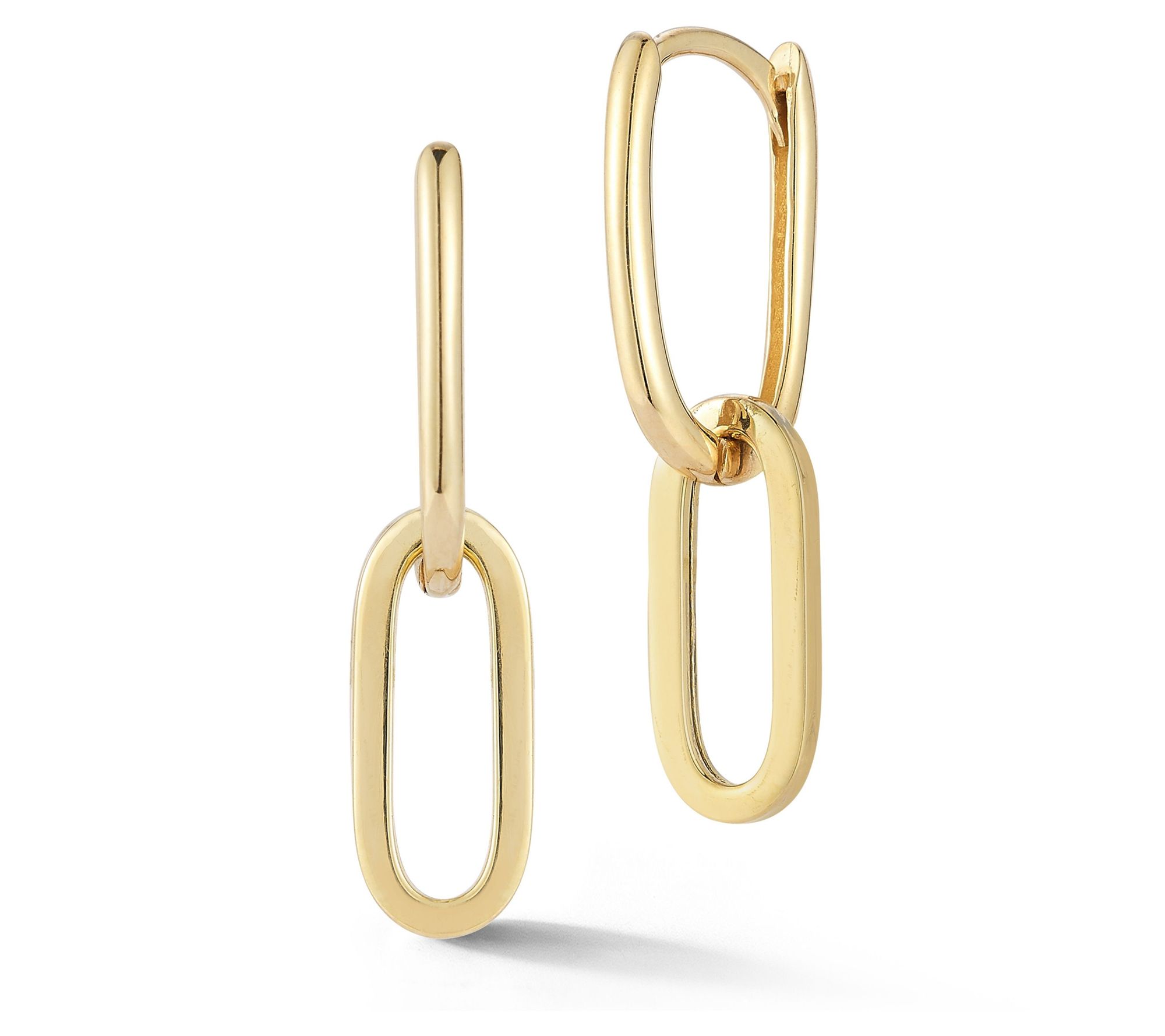 Luminosa Gold Double Oval Link Hoop Earrings, 14K