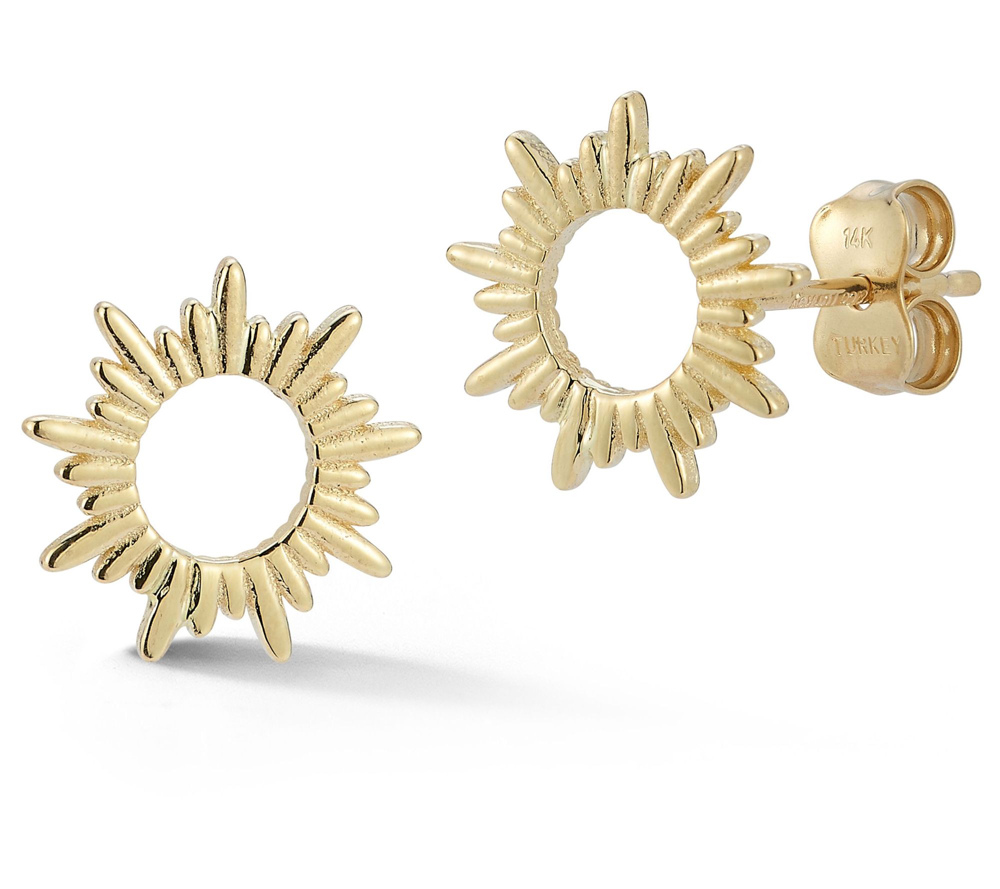 Luminosa Gold Sun Rays Stud Earrings, 14K
