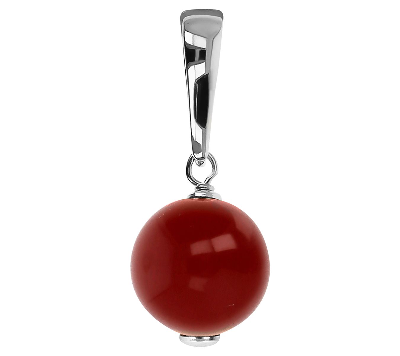 Ultrafine Silver Polished Gemstone Bead Pendant