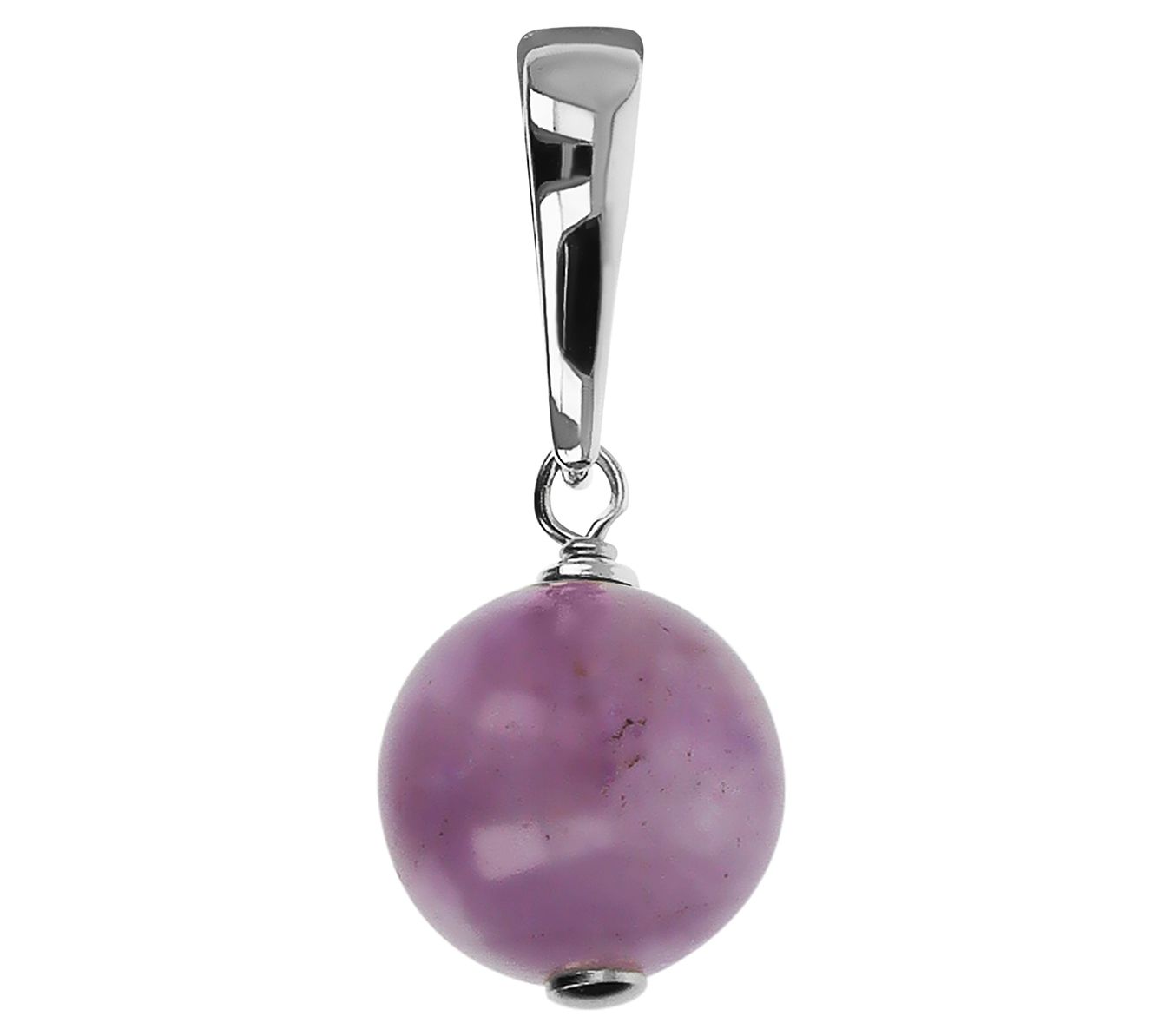 Ultrafine Silver Polished Gemstone Bead Pendant