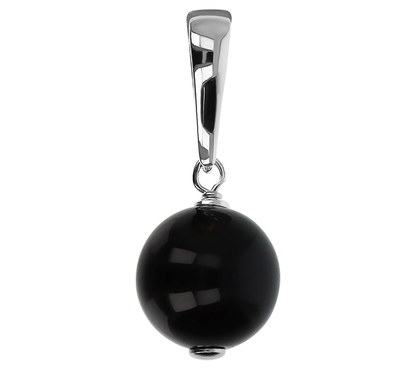 Ultrafine Silver Polished Gemstone Bead Pendant