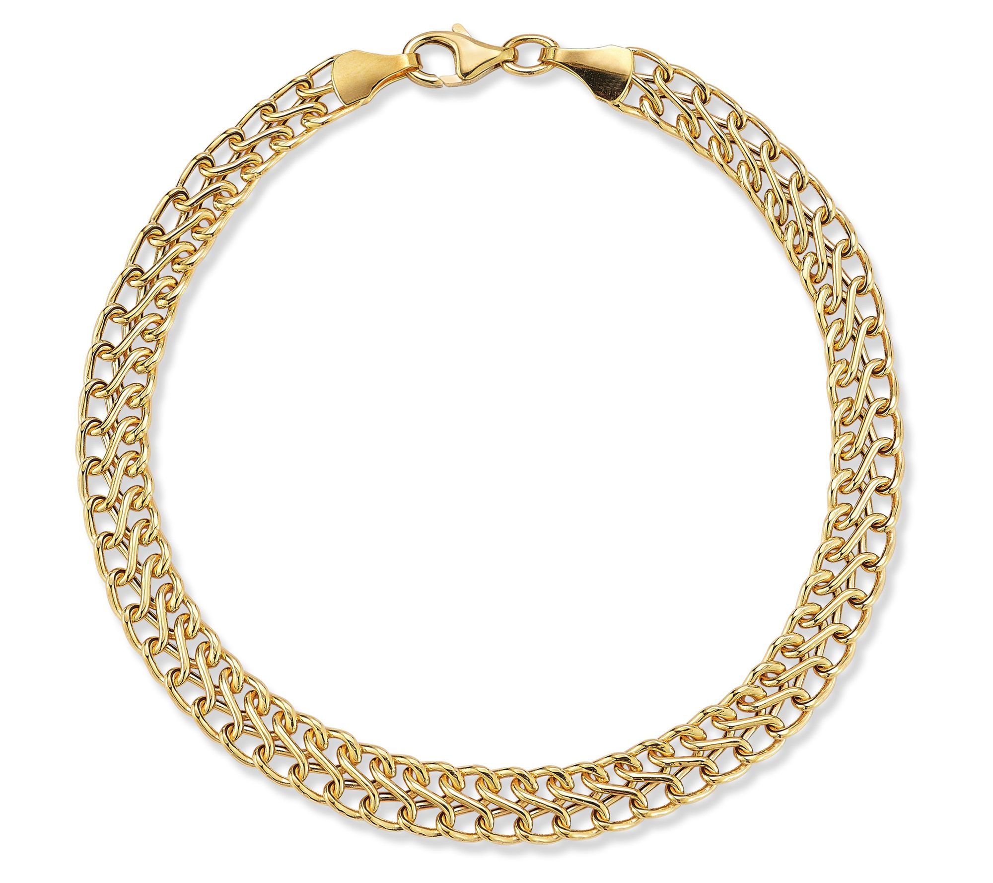 Italian Gold Bold Link Mesh Bracelet, 14K