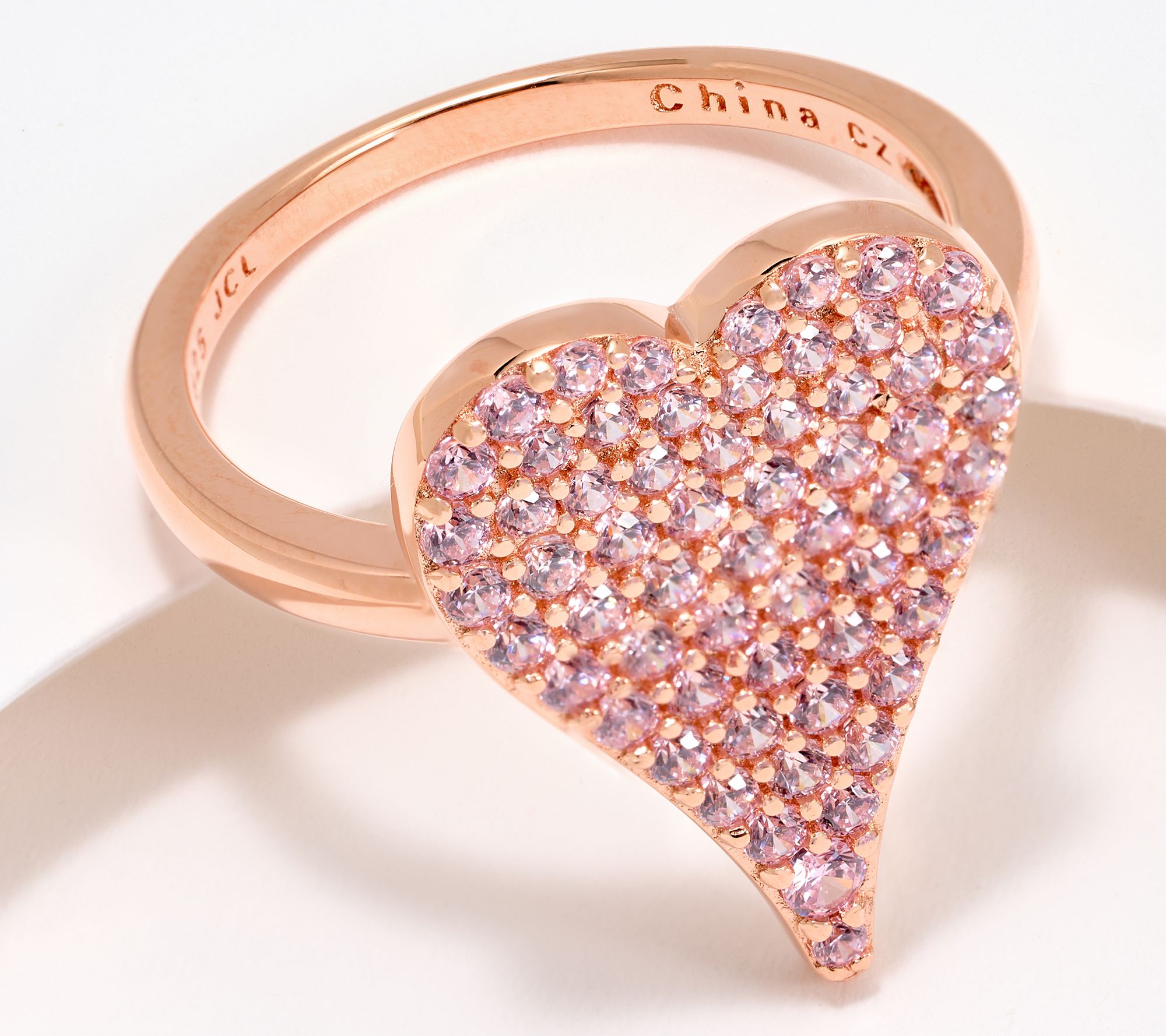 Diamonique x Jennifer Miller Pave Heart Ring, Sterling Silver