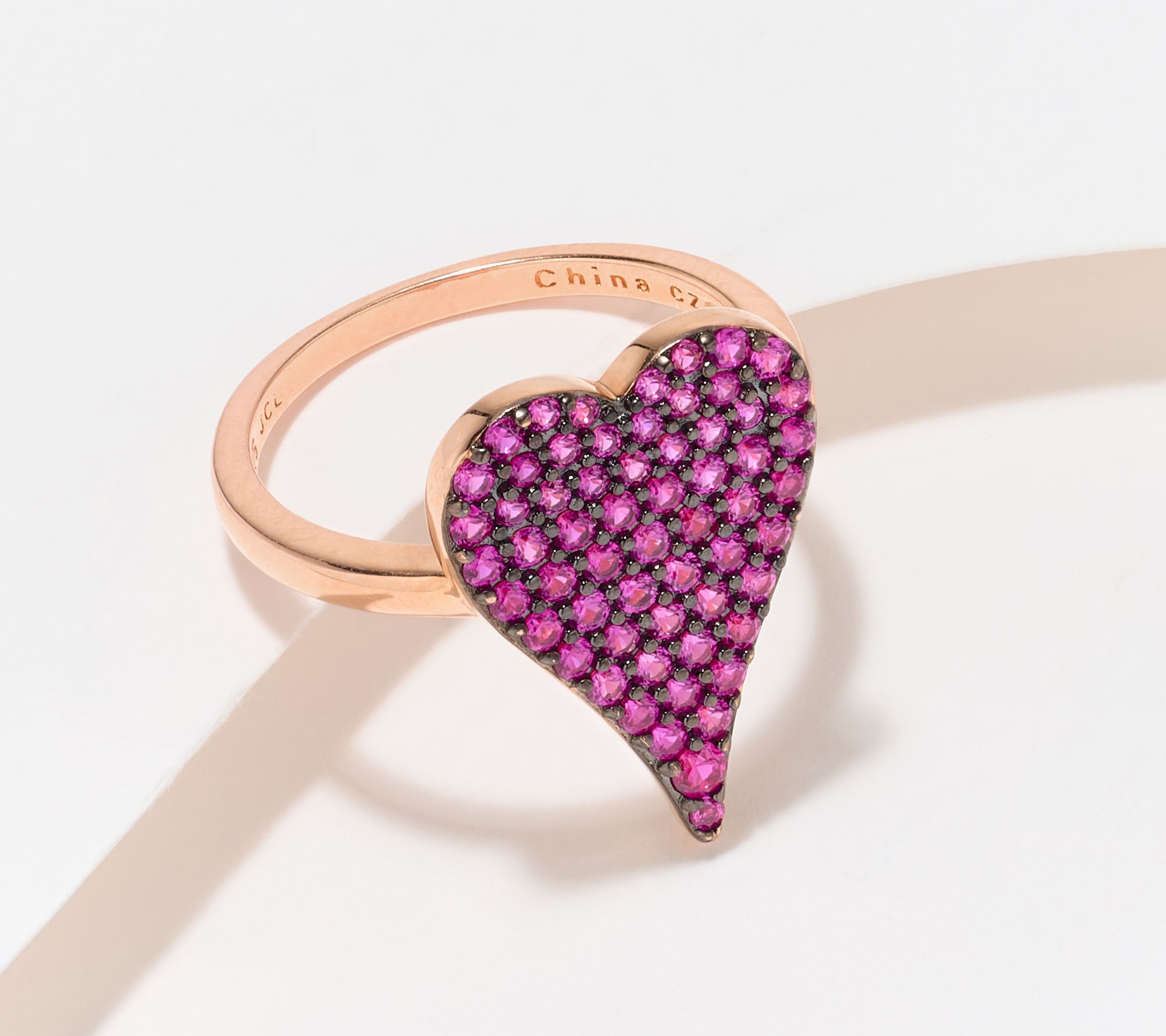 Diamonique x Jennifer Miller Pave Heart Ring, Sterling Silver
