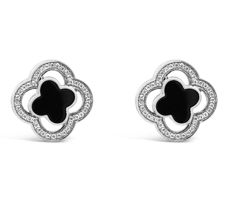 Ariva Silver Gemstone  Diamonique Bristol Earrings