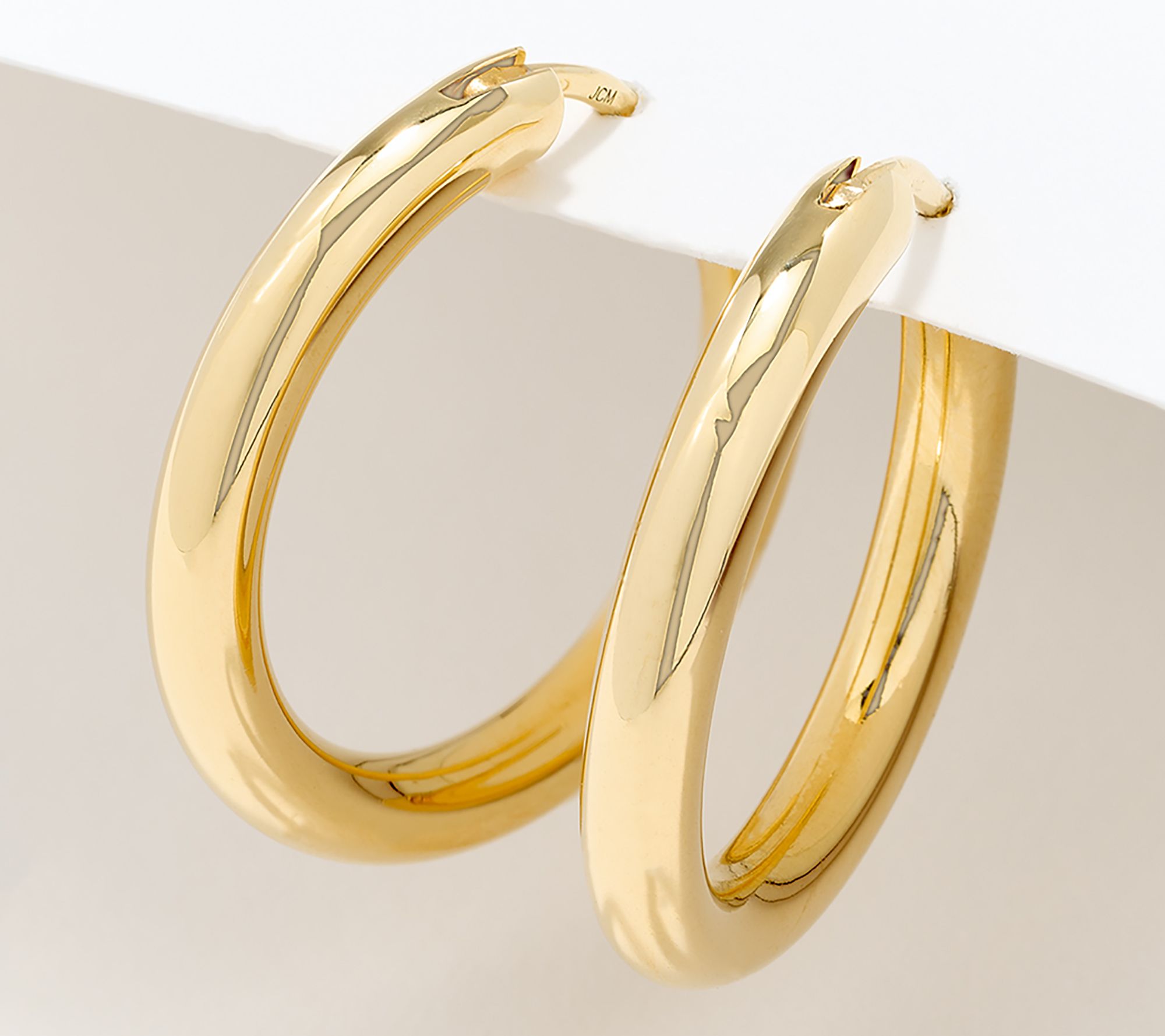 "As Is" Silver Style Comfort Closure 1" Hoop Earrings, Sterling Silver