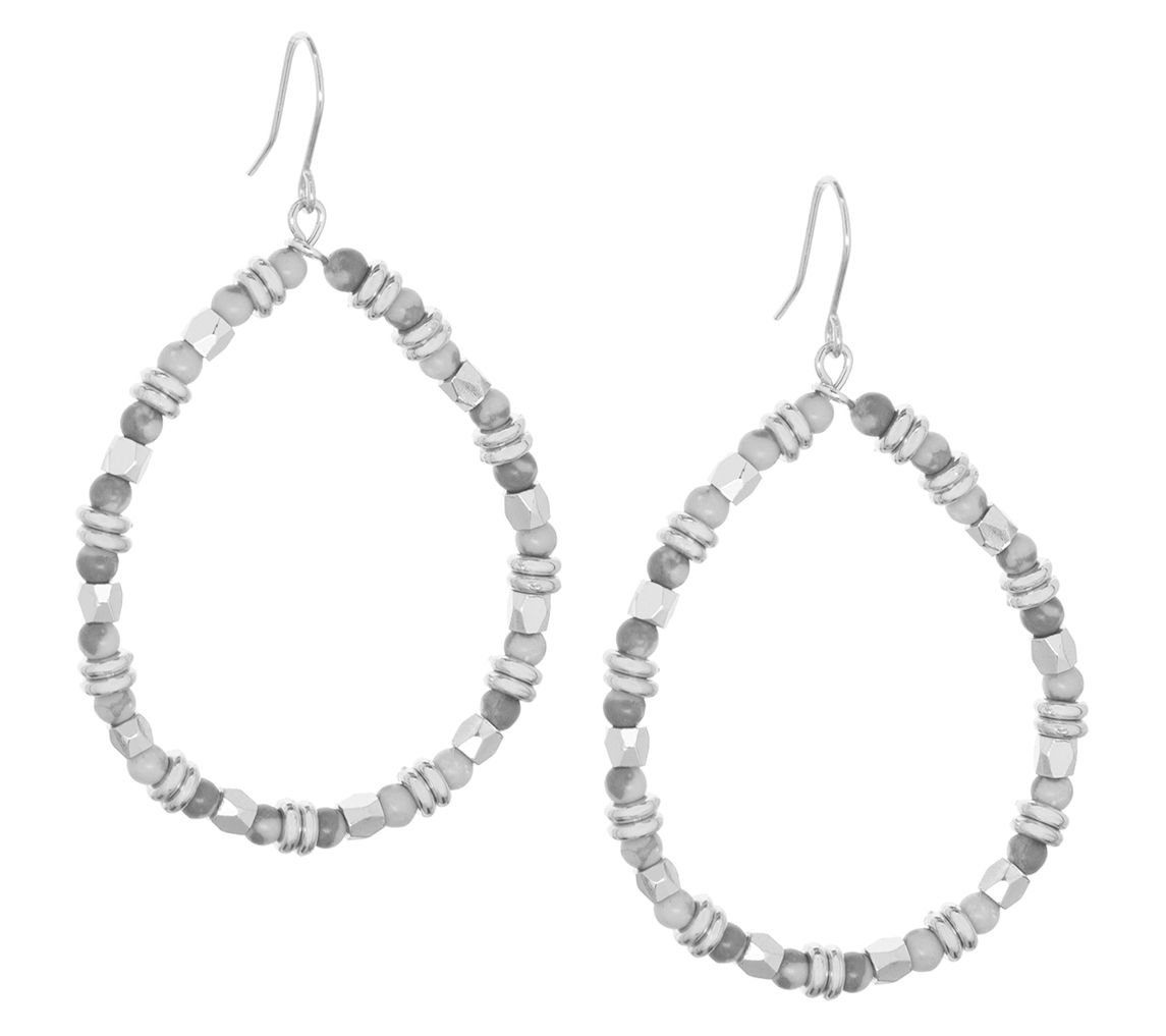 Marlyn Schiff Beaded Teardrop Dangle Earrings