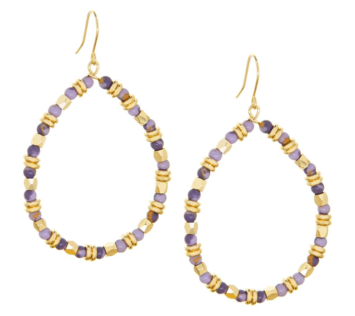 Marlyn Schiff Beaded Teardrop Dangle Earrings