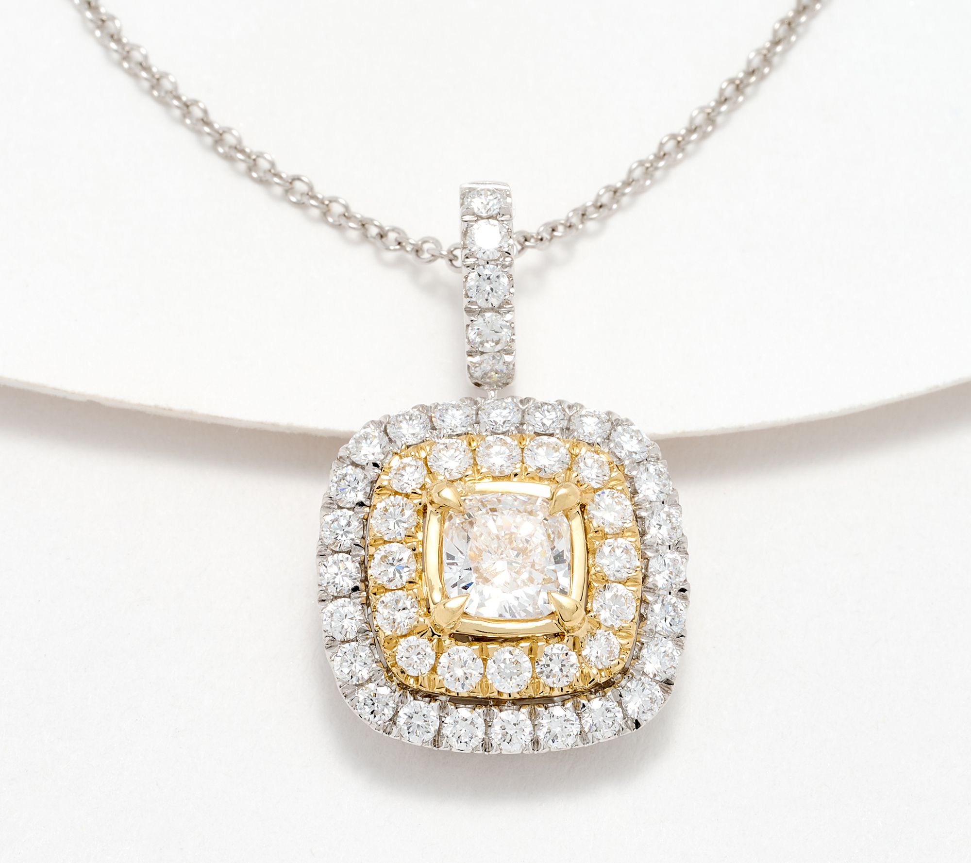 Effy Lab Grown Diamond Two Tone Pendant Necklace, 14K