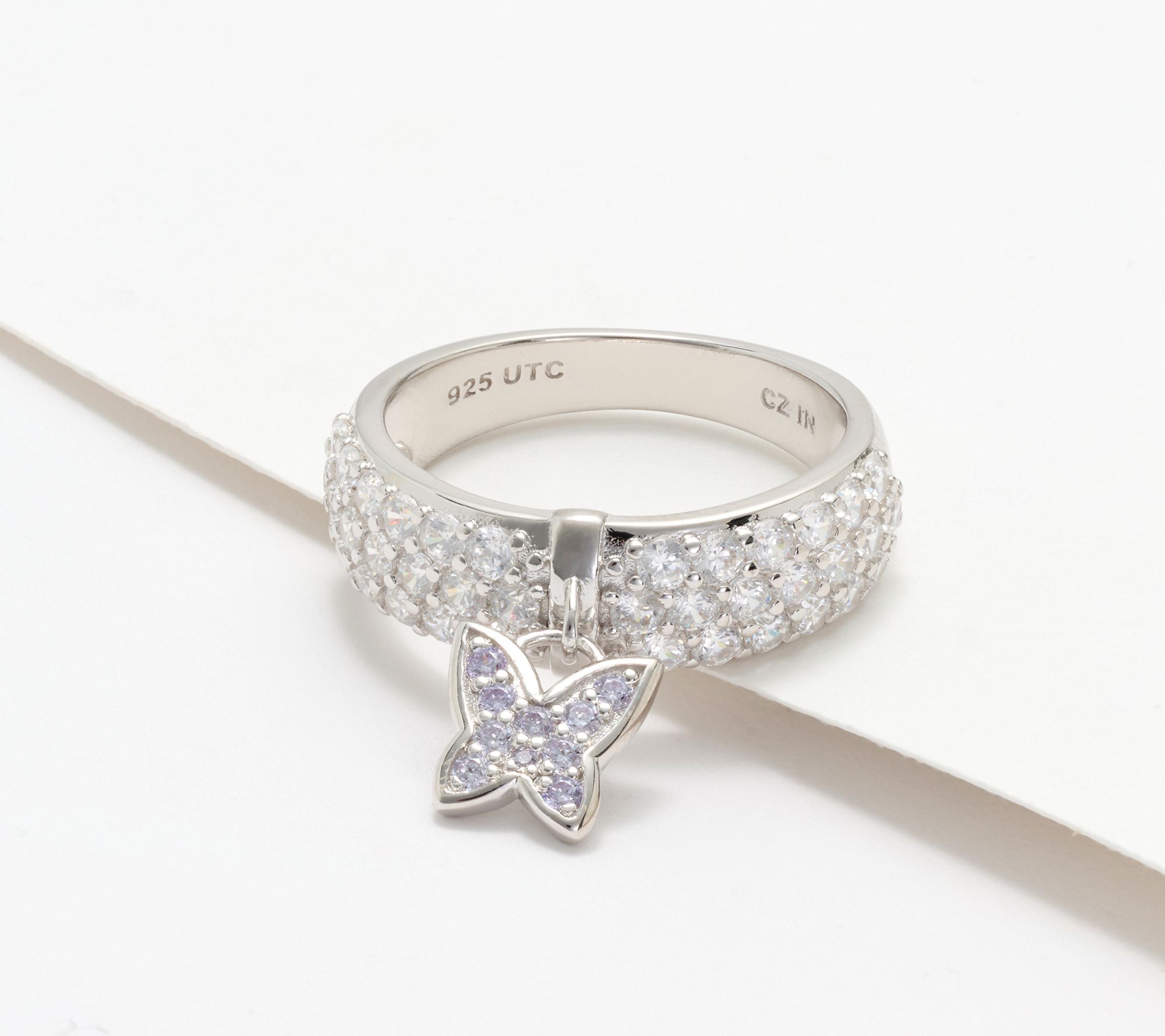 Diamonique x Kathy Levine Charmed by You Pave Band Ring,Sterl