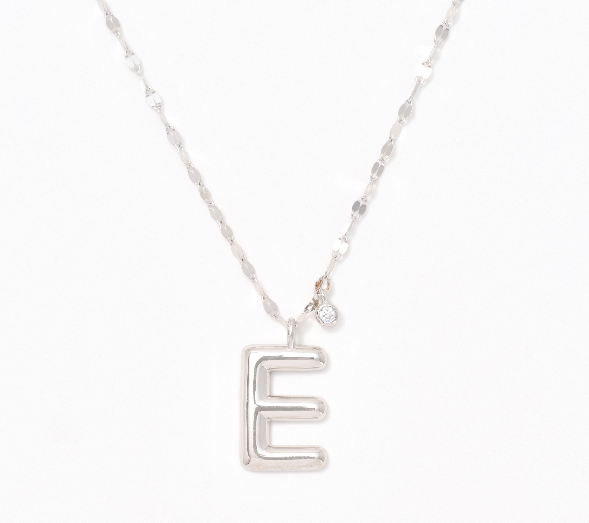 "As Is" Diamonique Boxed Layered Chain Initial Necklace, SS