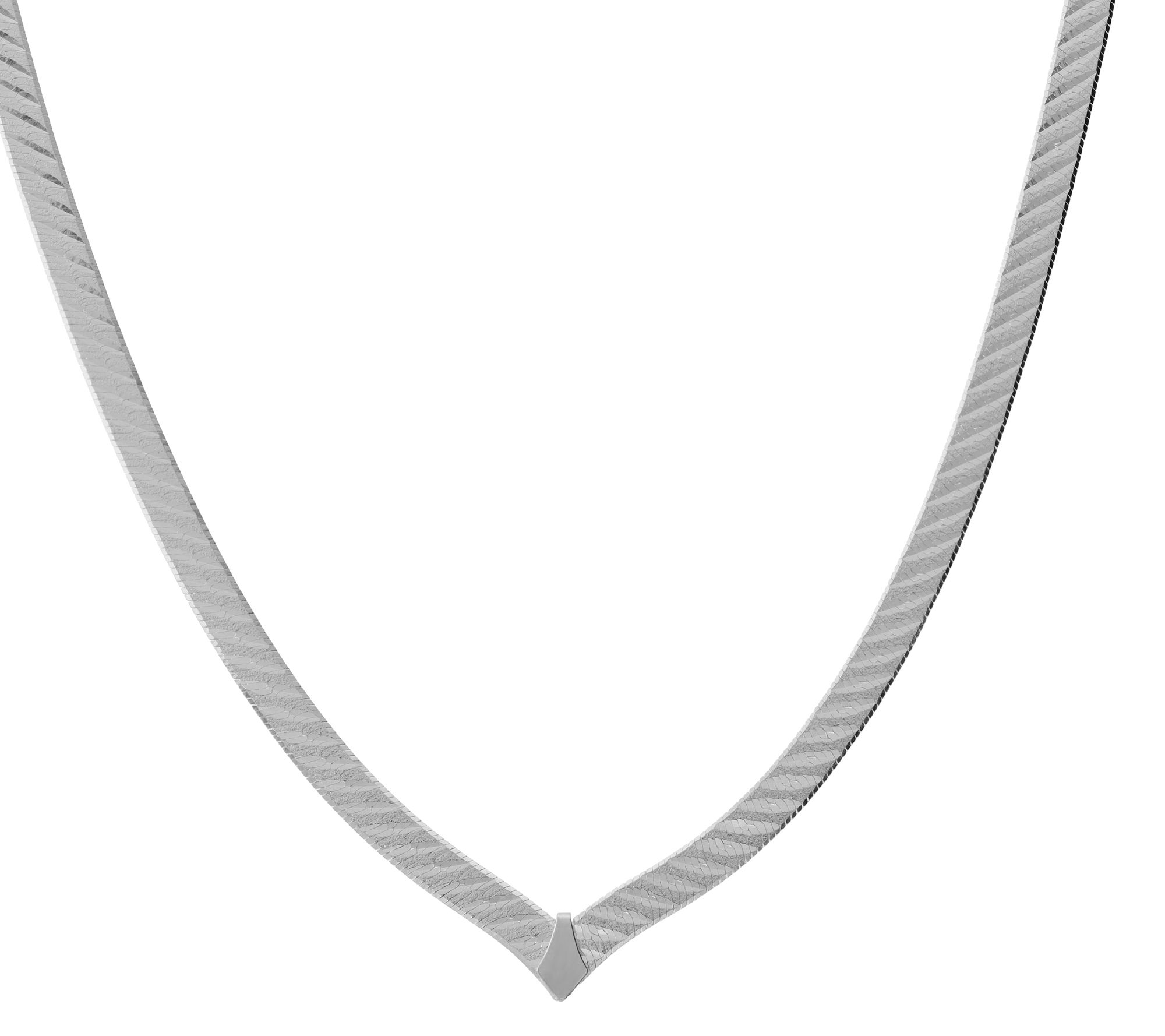 Ultrafine 950 Silver  V Shape Herringbone 20" Necklace