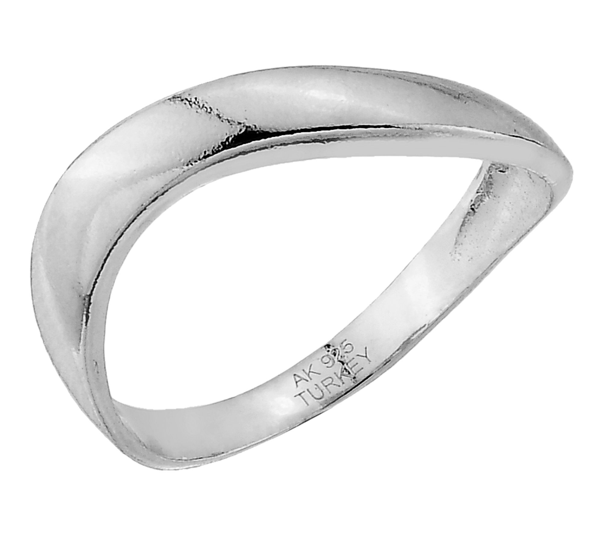 Silver Style High Polished Wavy Design Ring, Sterling Silver