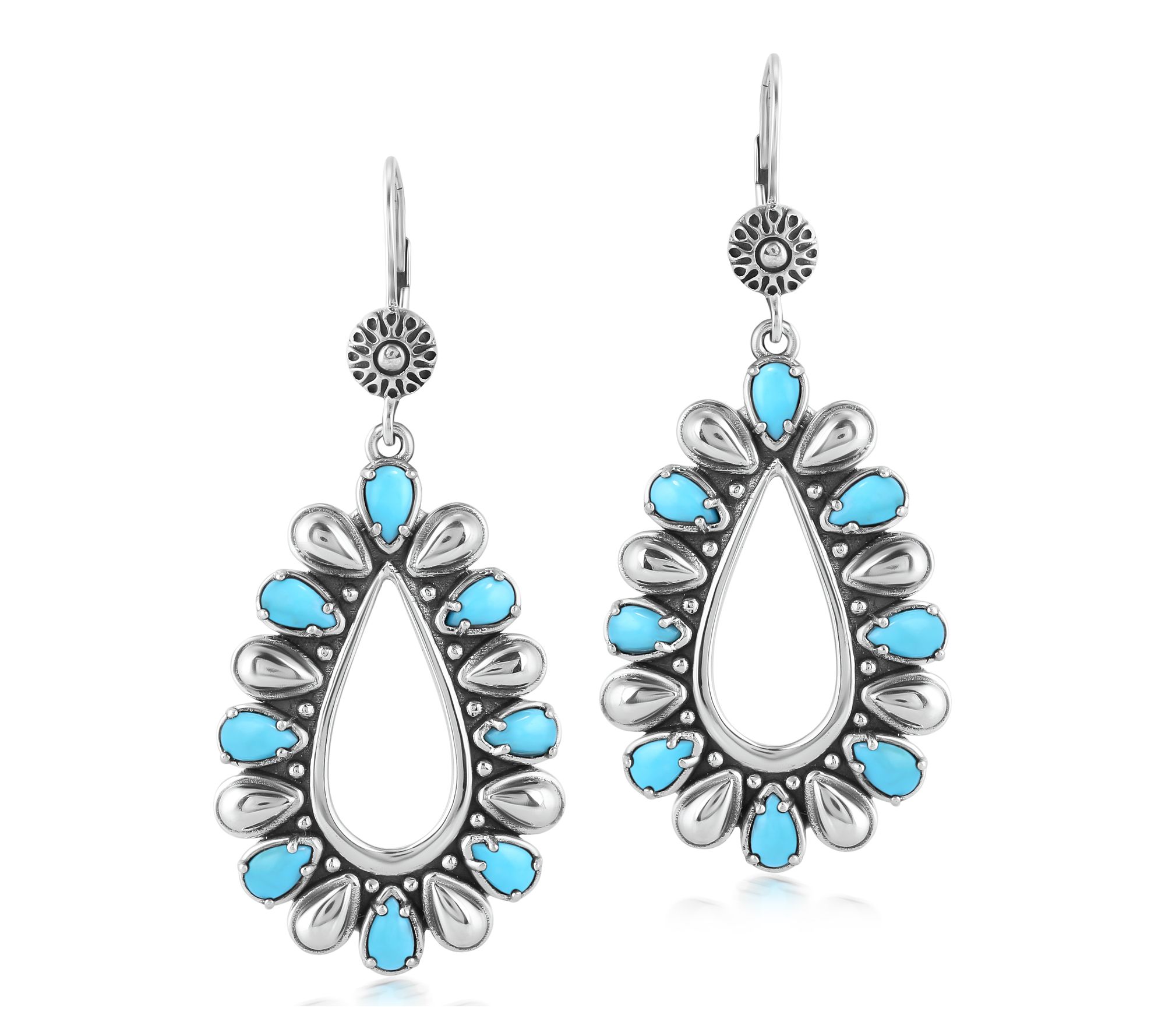 American West Sterling Silver Teardrop GemstoneEarrings