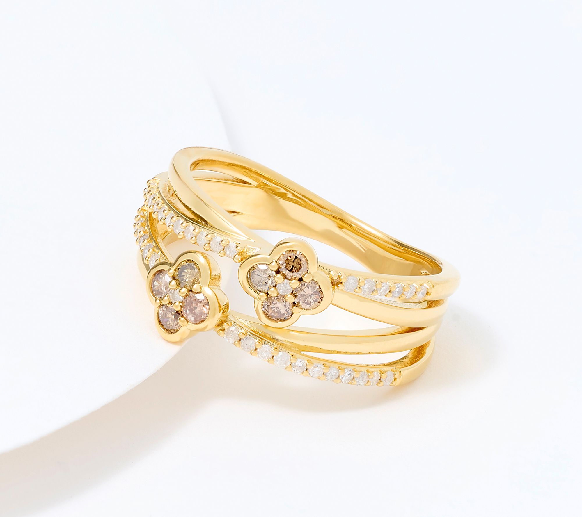  Accents by Affinity .45 cttw Diamond Floral Band Ring, Sterling