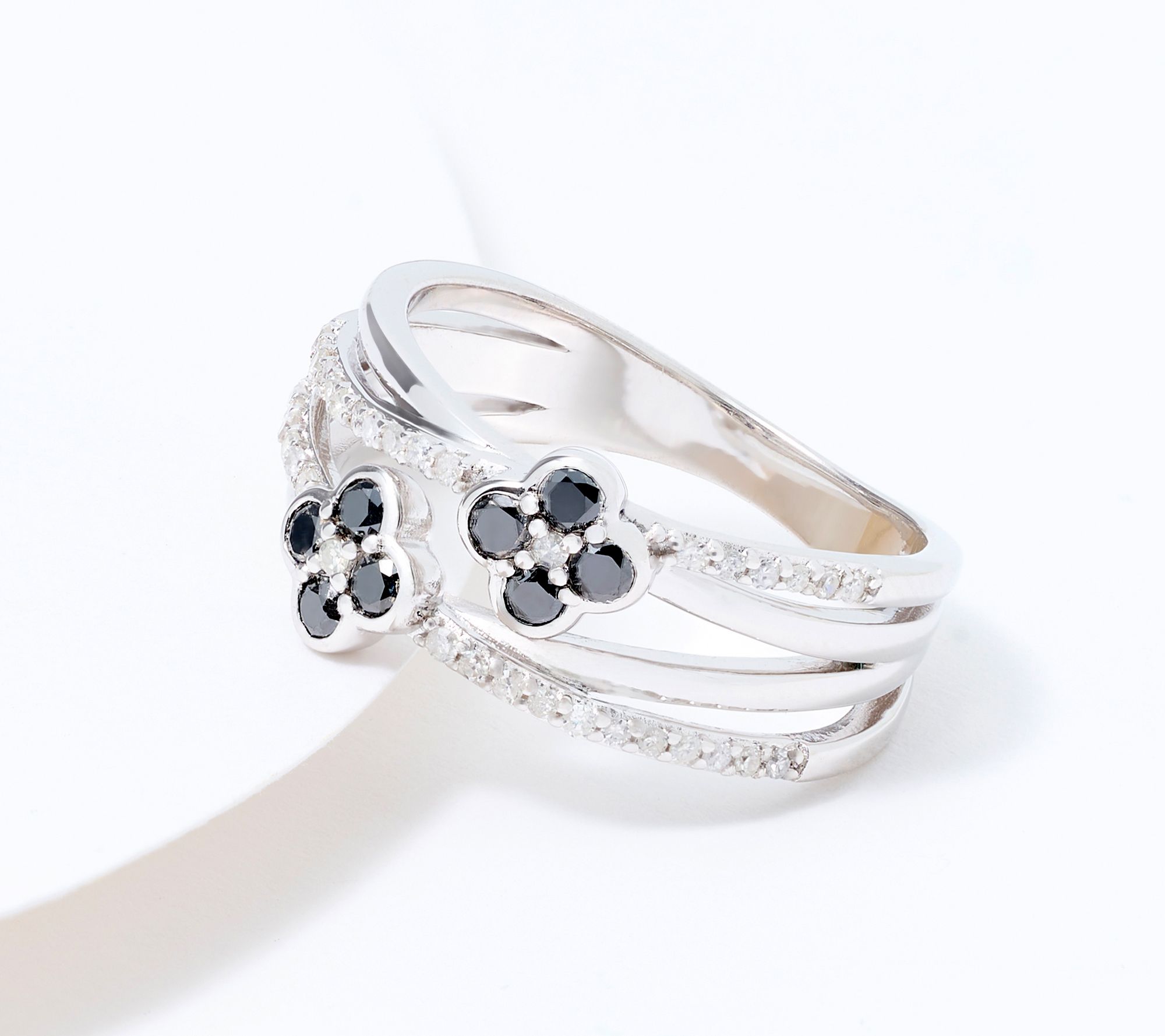 Accents by Affinity .45 cttw Diamond Floral Band Ring, Sterling