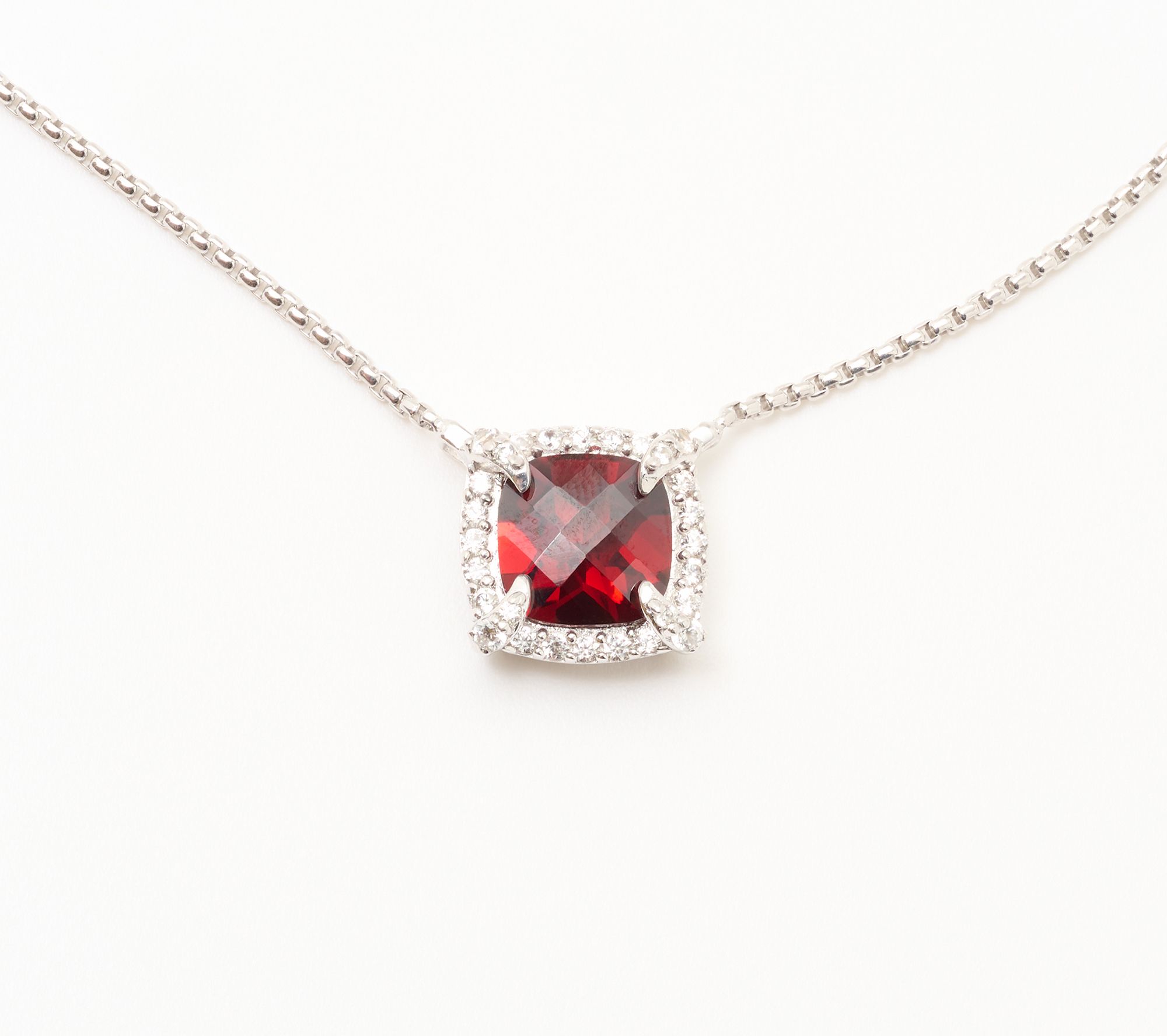 Christian James by Scott Grimes Sterling Silver Cushion Halo Necklace