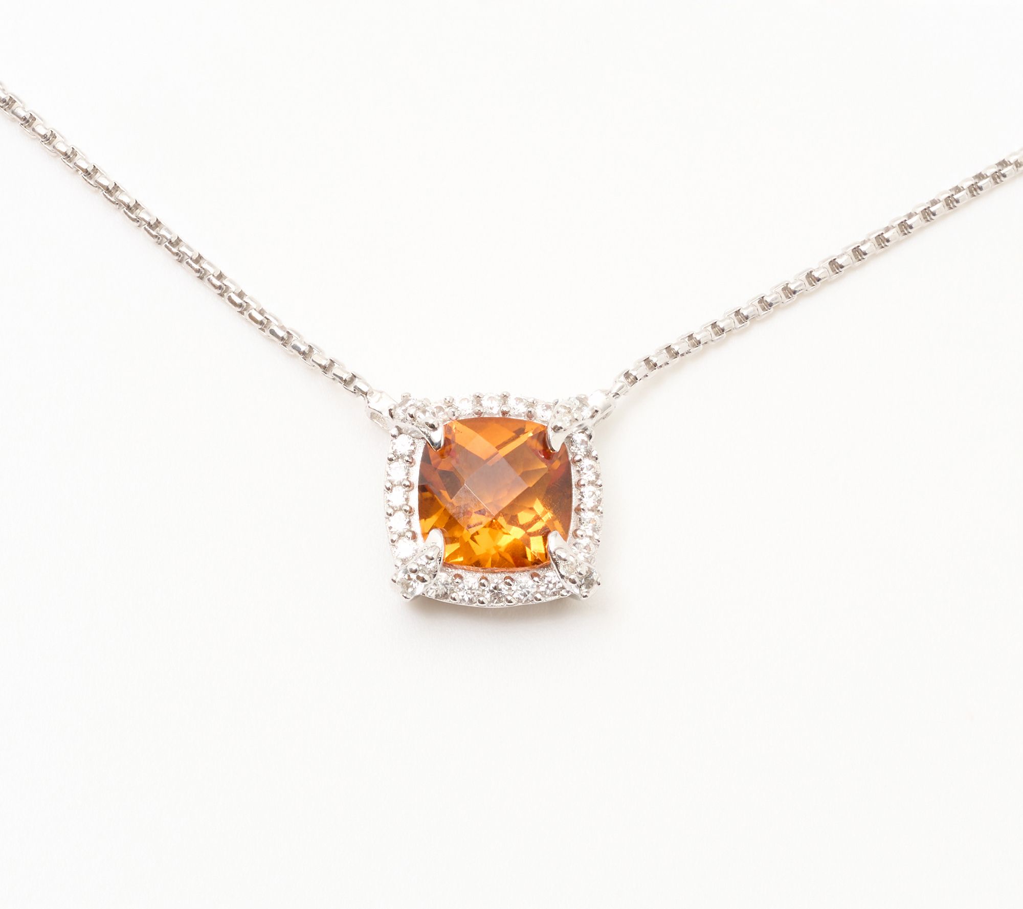 Christian James by Scott Grimes Sterling Silver Cushion Halo Necklace